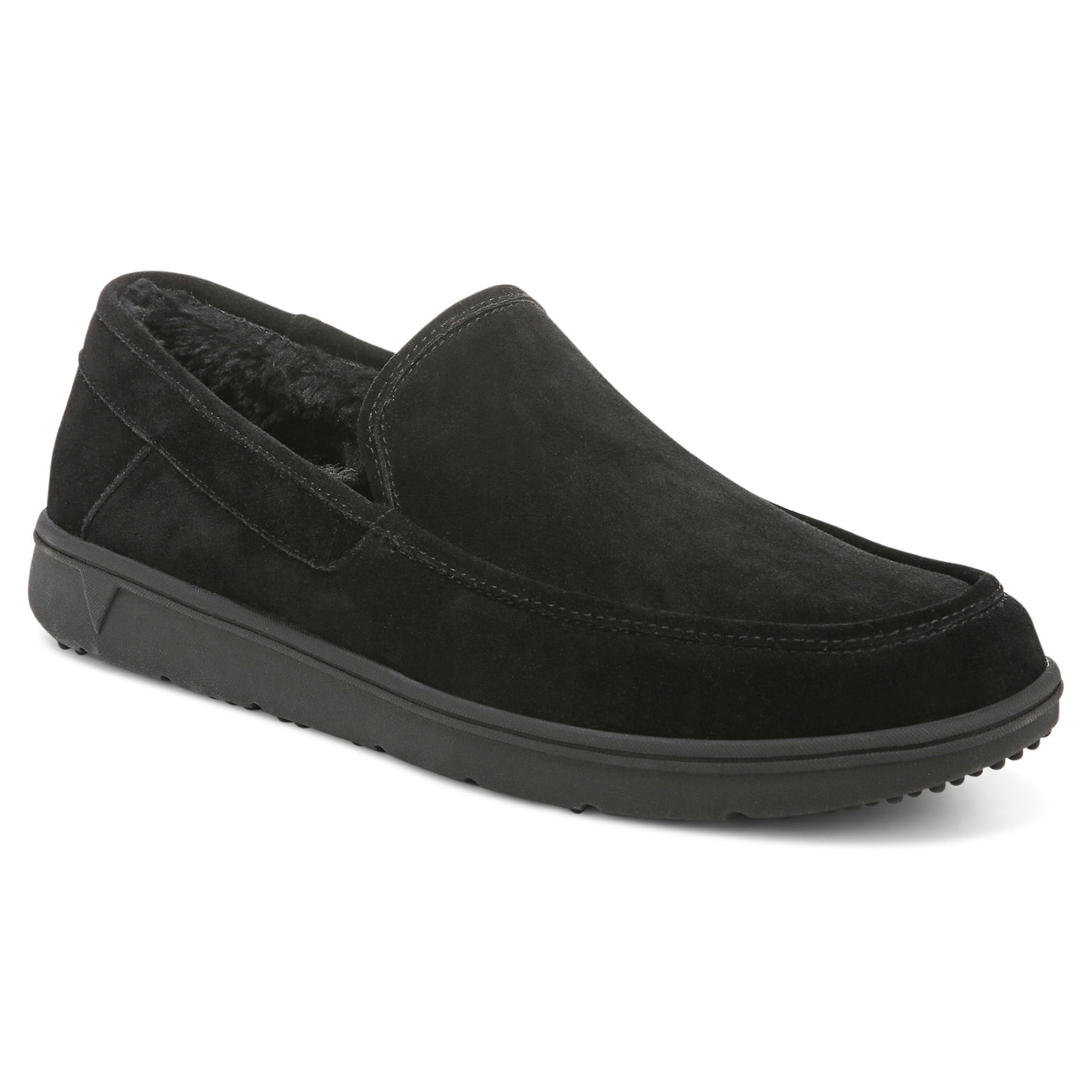 Vionic Gustavo Men's Orthotic Slipper with Removable Insoles in Black
