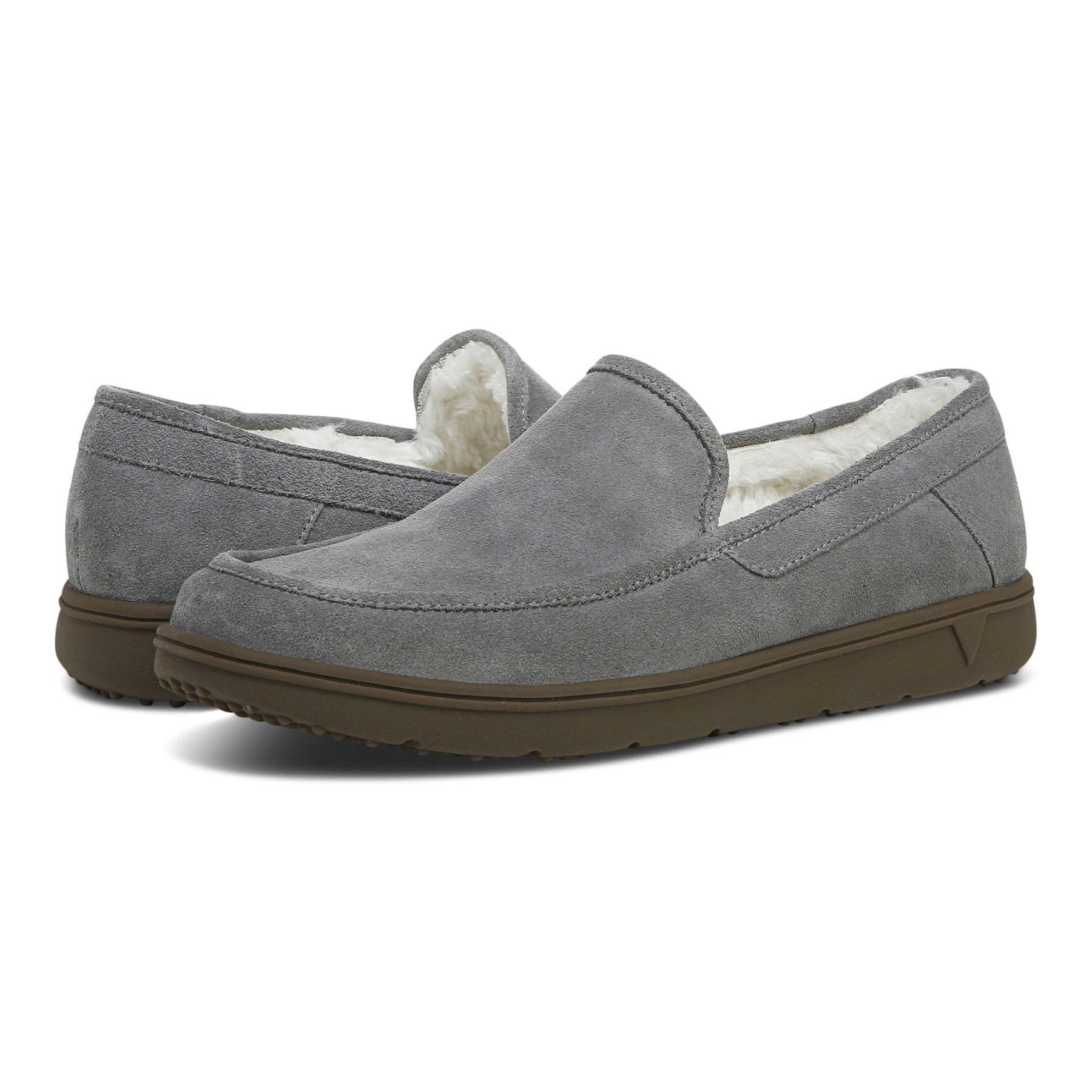 Vionic Gustavo Mens Slipper Casual - Charcoal - pair left angle