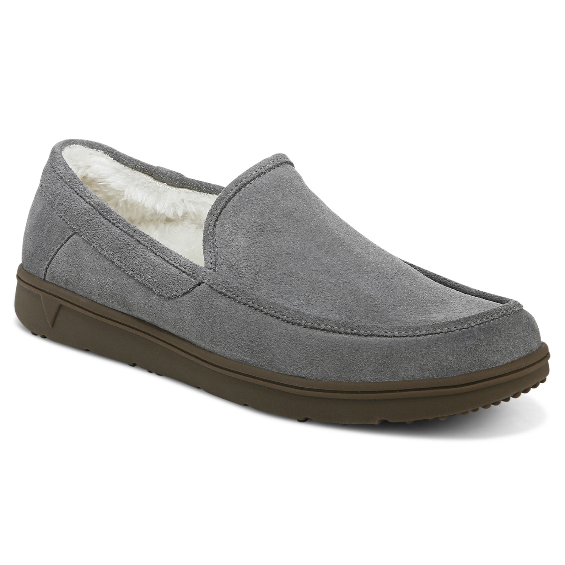 Vionic Gustavo Men's Orthotic Slipper with Removable Insoles in Charcoal