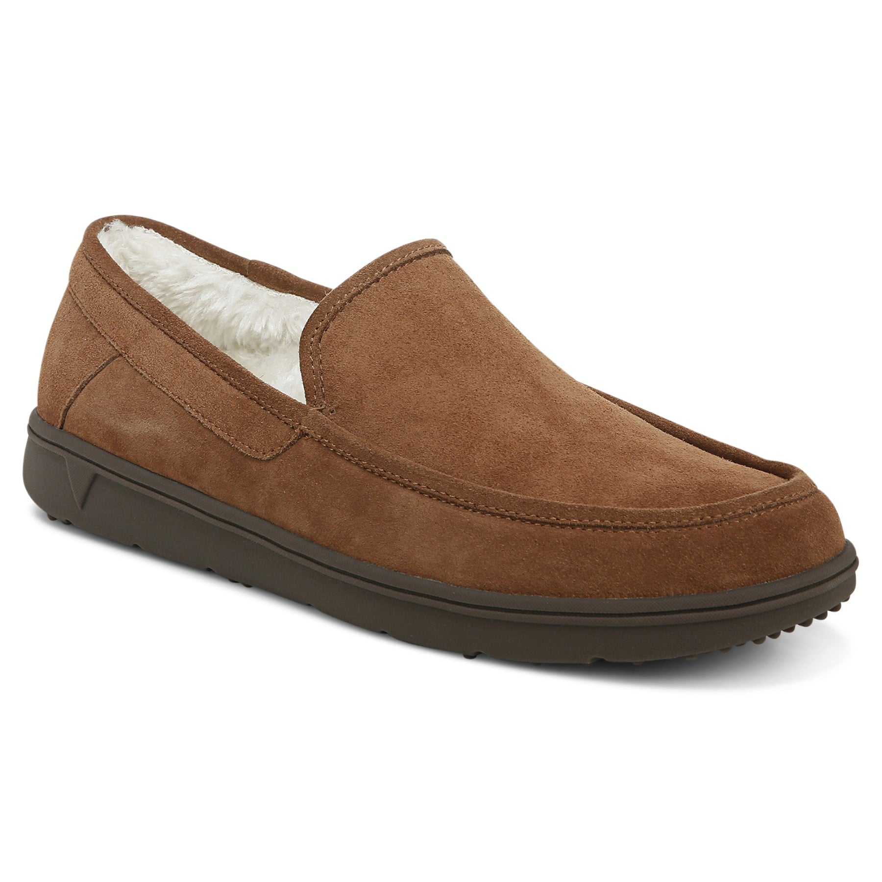 Vionic Gustavo Men's Orthotic Slipper with Removable Insoles in Toffee
