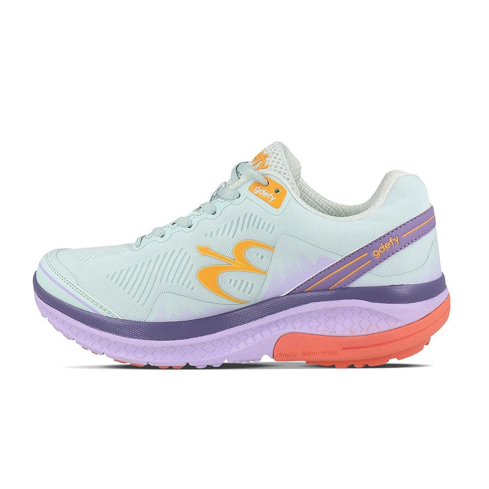 Gravity Defyer Women's GDEFY Mighty Walk Athletic Shoes - Mint/Purple - side view 2