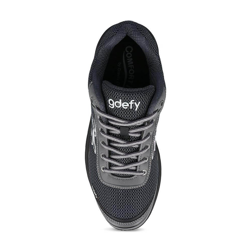Gravity Defyer Men's GDEFY Mighty Walk Athletic Shoes - Gray/Black - top view