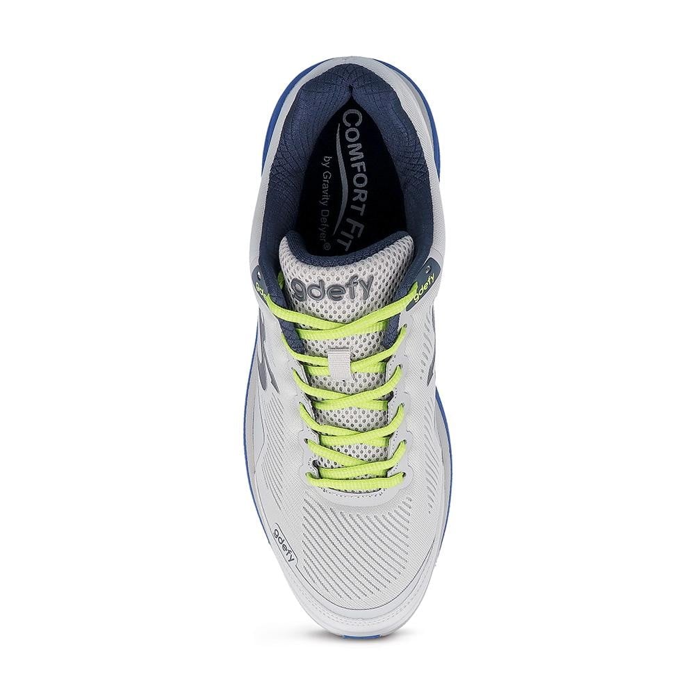 Gravity Defyer Men's GDEFY Mighty Walk Athletic Shoes - Gray/Blue - top view