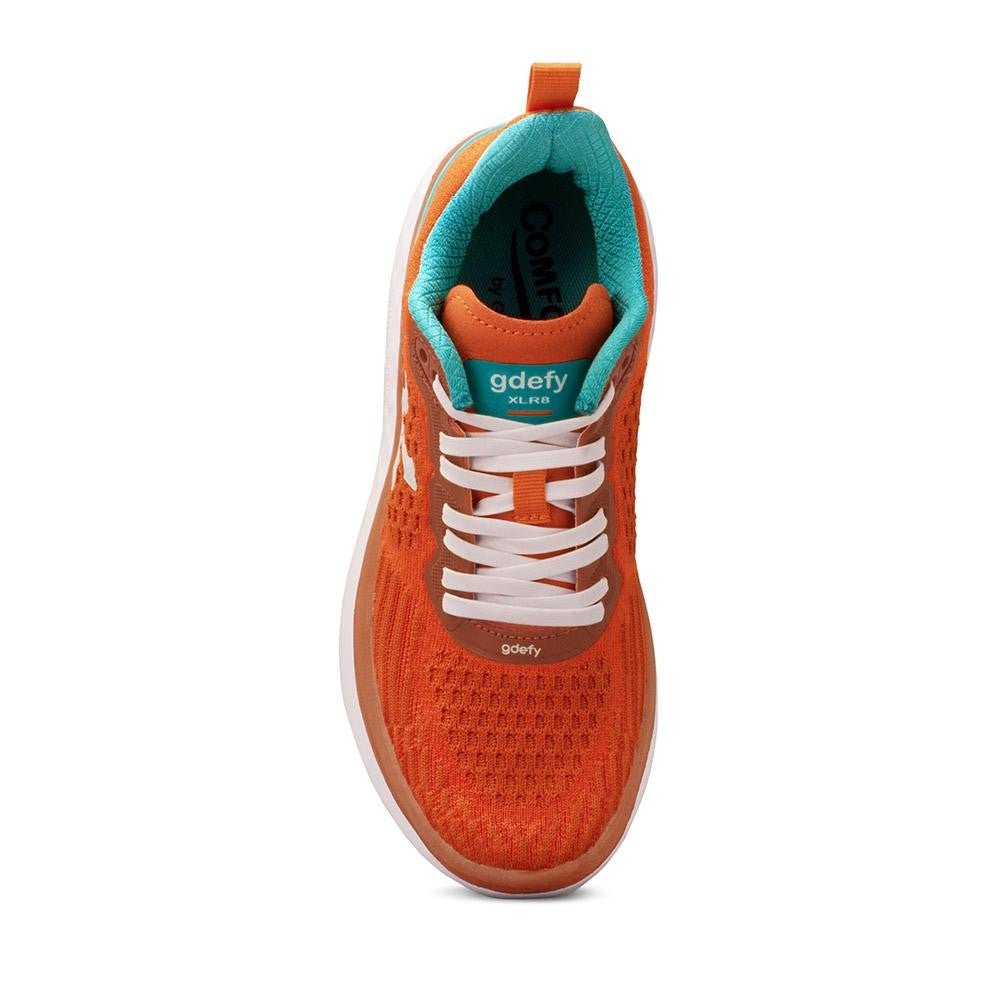 Gravity Defyer Women's GDEFY XLR8 Run - Orange/Blue - top view