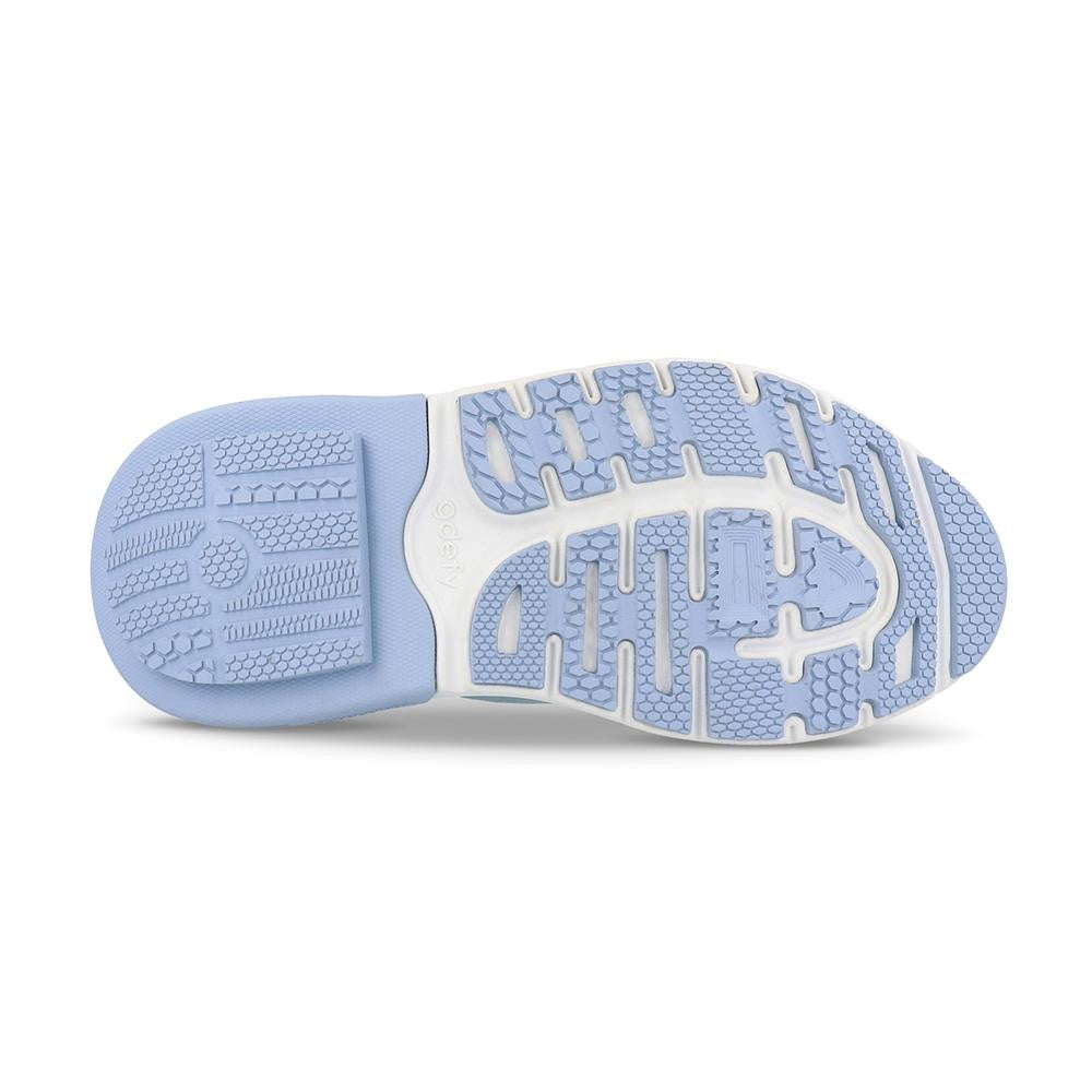 Gravity Defyer Women's GDEFY MATeeM Athletic Shoes - Silver/Blue - bottom view