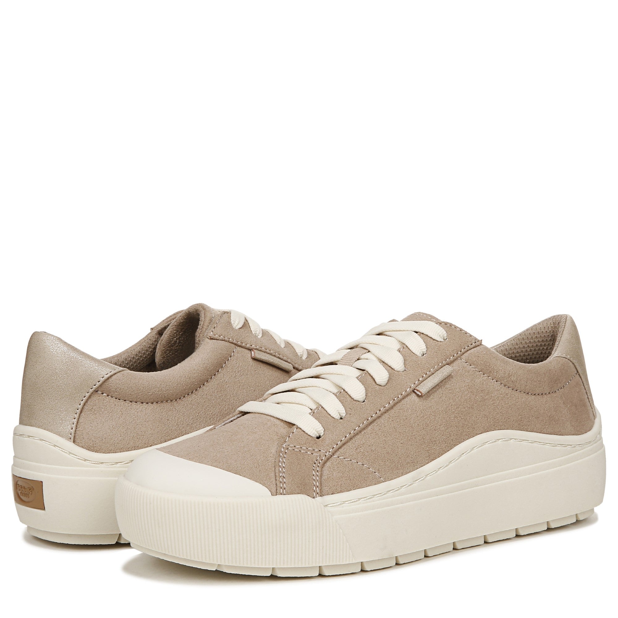 Dr. Scholl's Time Off Women's Comfort Sneakers - Taupe Fabric - pair left angle