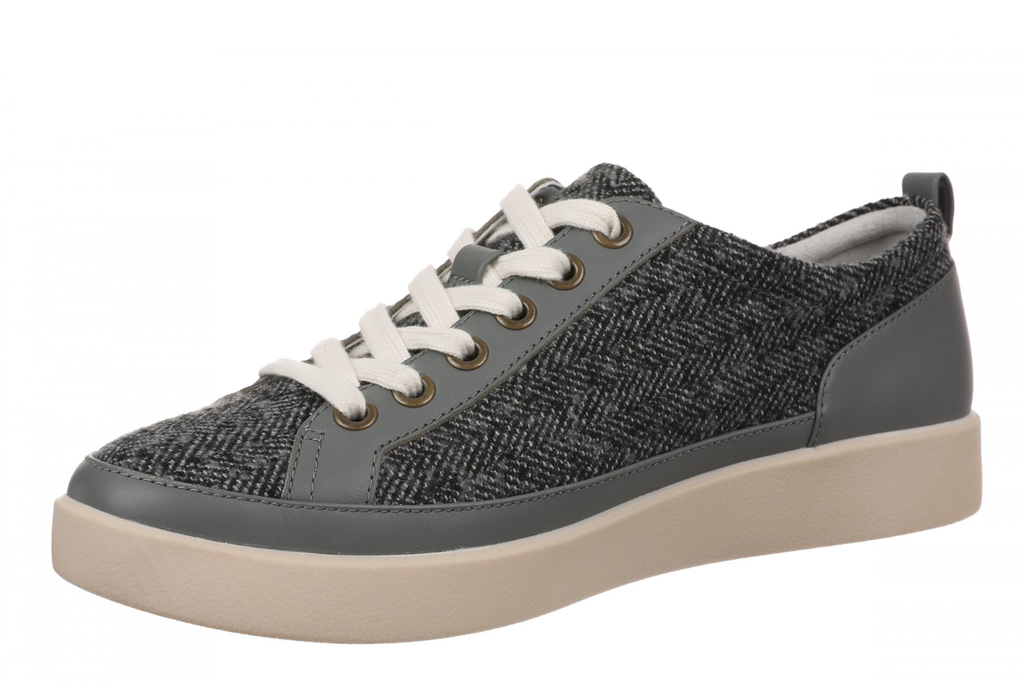 Vionic Winny Women's Oxford - Comfortable Orthotic Arch Support Lace-Up Shoes - Slate Grey Multi - Left angle