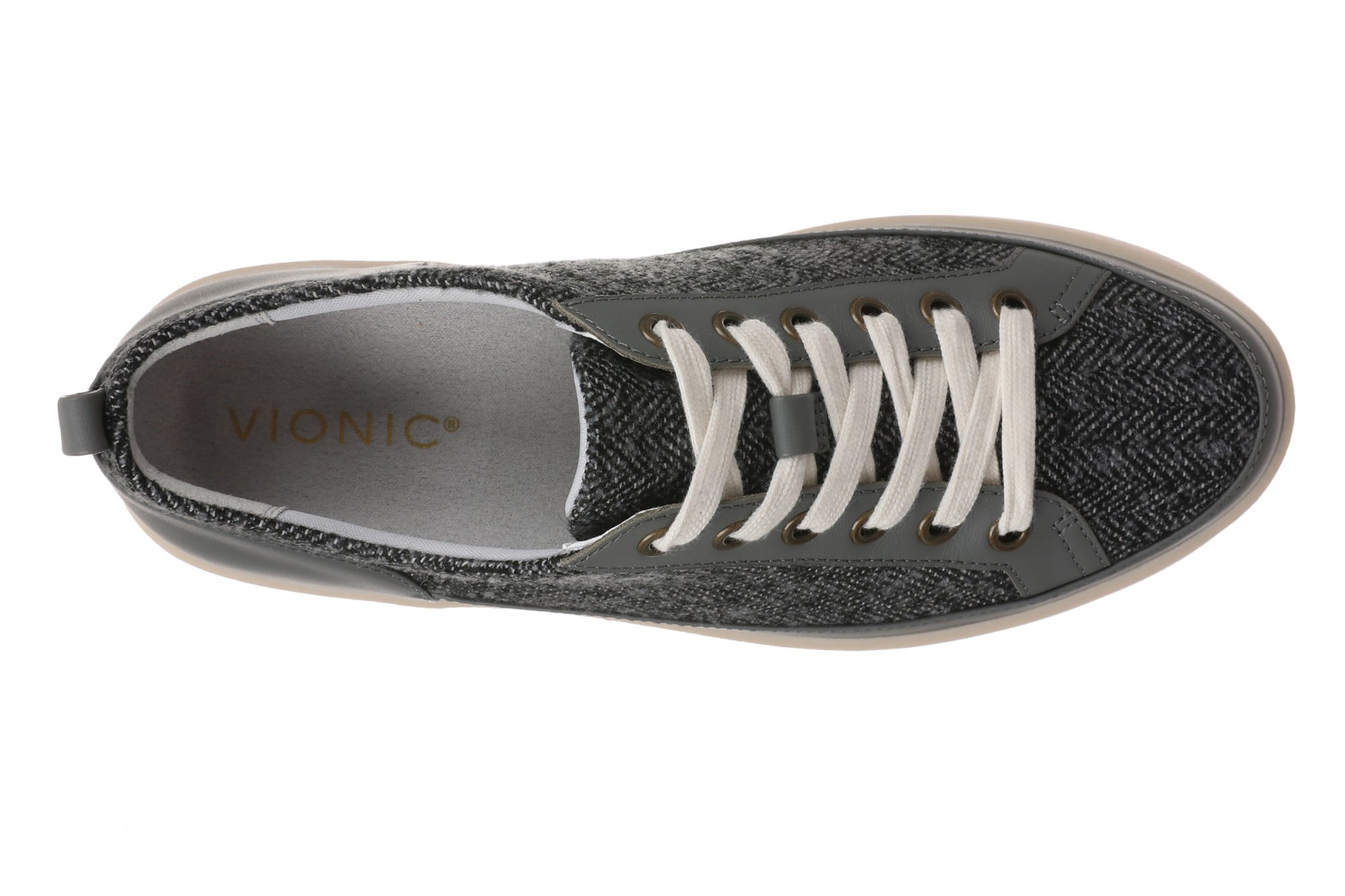 Vionic Winny Women's Oxford - Comfortable Orthotic Arch Support Lace-Up Shoes - Slate Grey Multi - Top