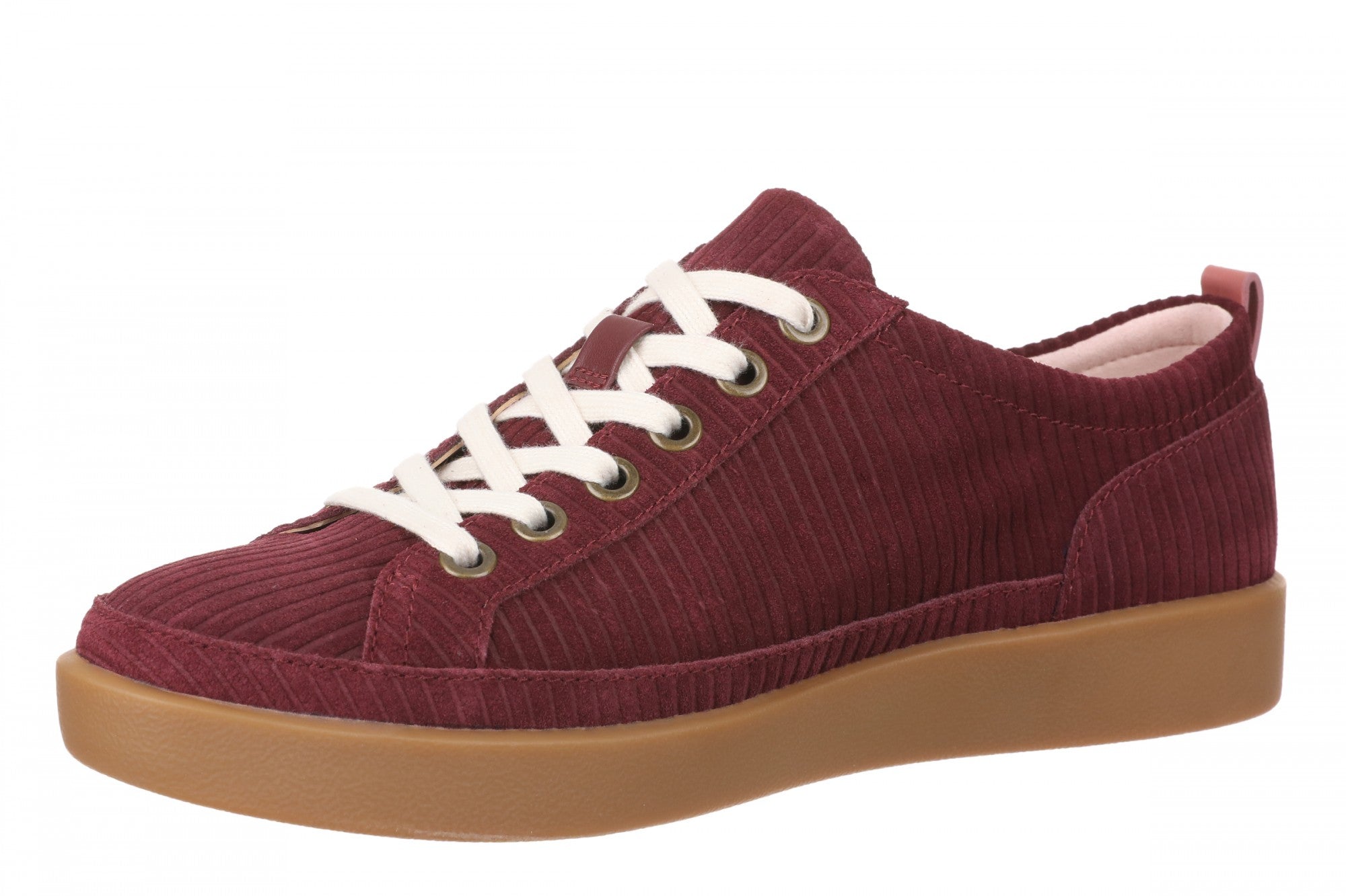 Vionic Winny Women's Oxford - Comfortable Orthotic Arch Support Lace-Up Shoes - Cherry Jubilee - Left angle