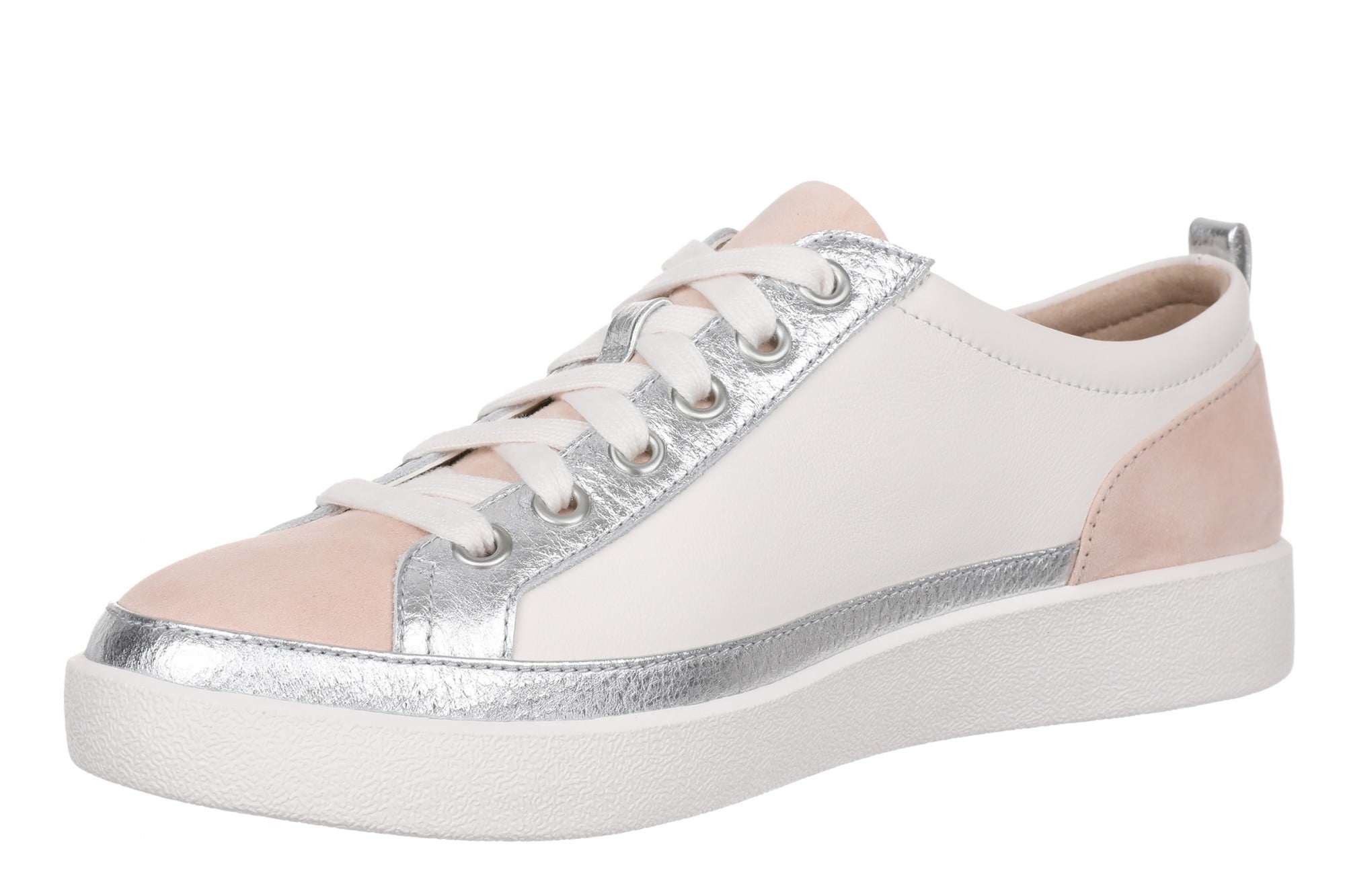 Vionic Winny Women's Oxford - Comfortable Orthotic Arch Support Lace-Up Shoes - Sea Salt Multi - Left angle