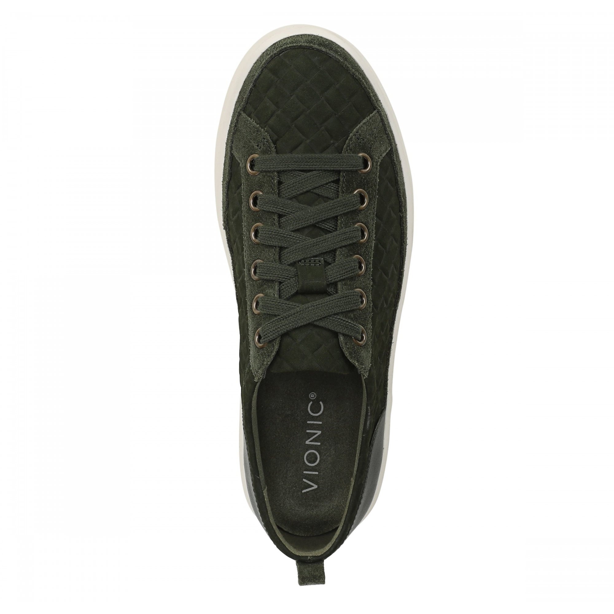 Vionic Winny Women's Oxford - Comfortable Orthotic Arch Support Lace-Up Shoes - Olive Moss - Top