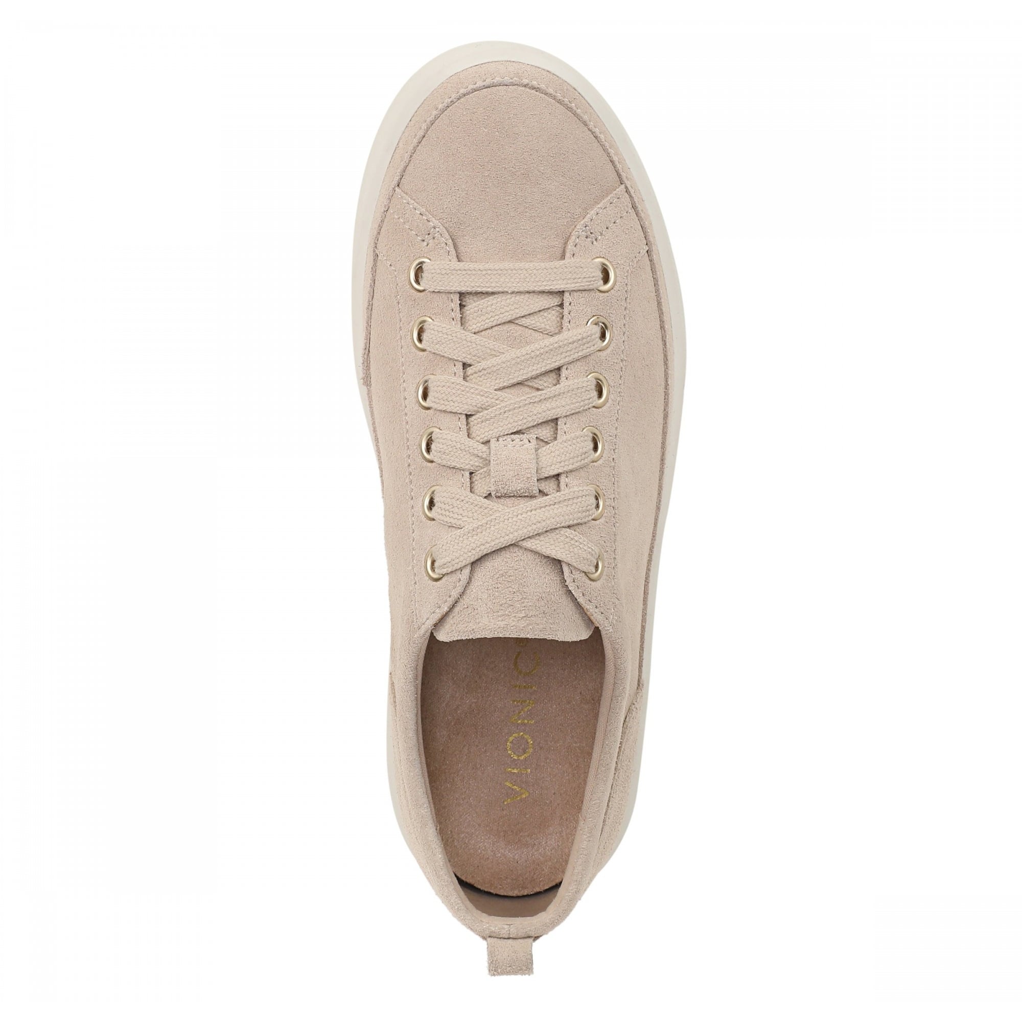 Vionic Winny Women's Oxford - Comfortable Orthotic Arch Support Lace-Up Shoes - Lucid Beige Suede - Top