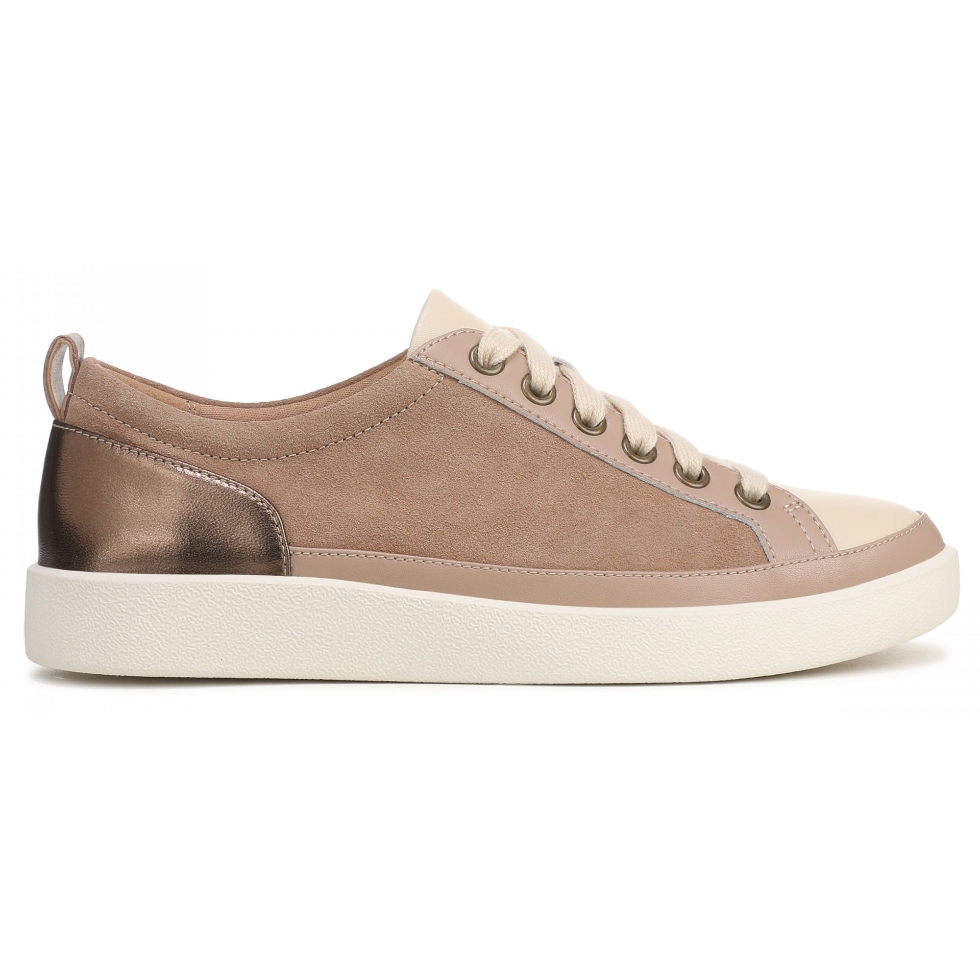 Vionic Winny Women's Oxford - Comfortable Orthotic Arch Support Lace-Up Shoes - Desert Sand/Bronze Leather - Side