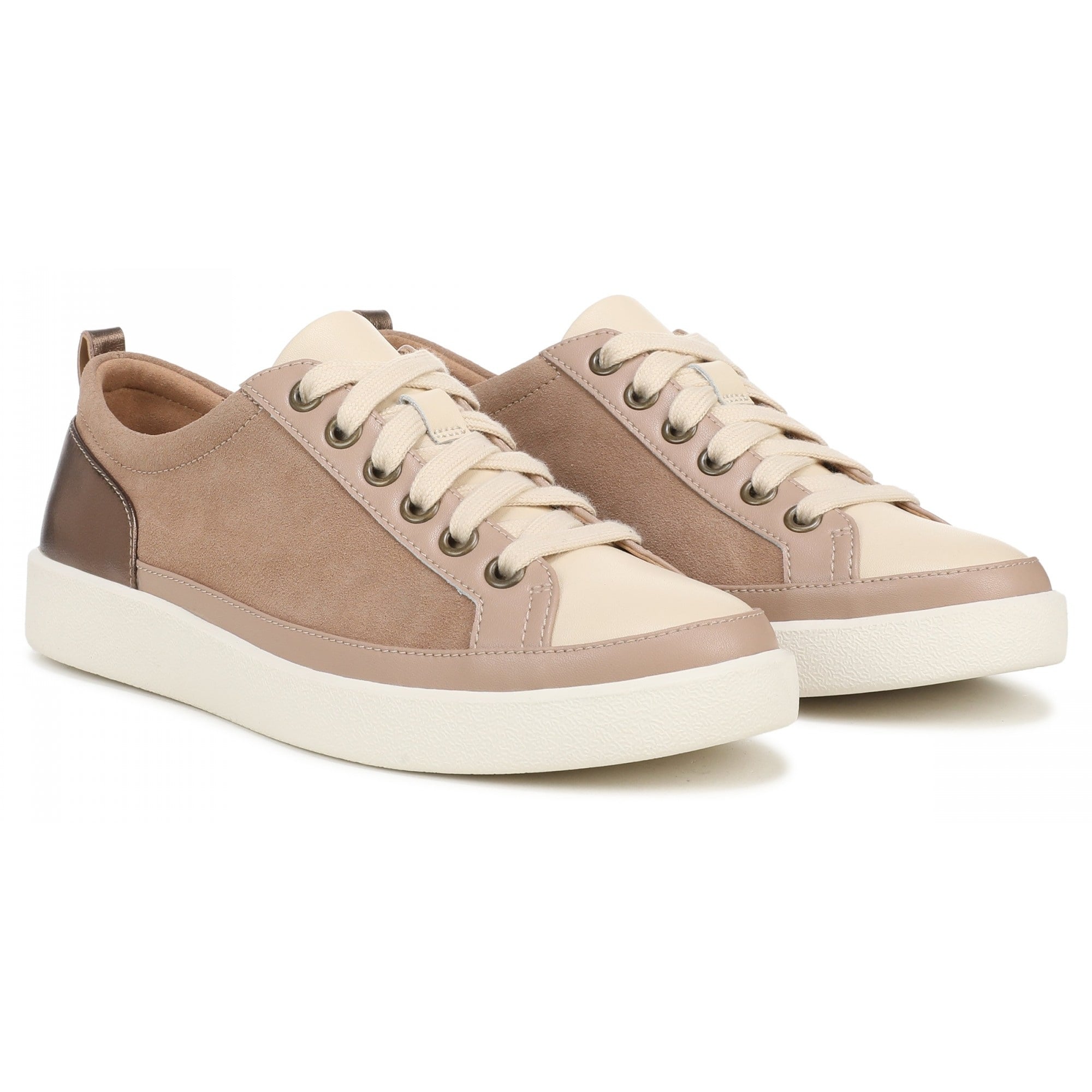Vionic Winny Women's Oxford - Comfortable Orthotic Arch Support Lace-Up Shoes - Desert Sand/Bronze Leather - Pair