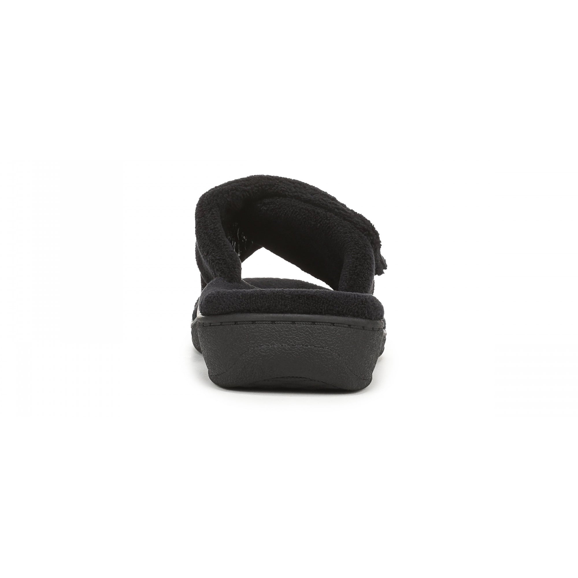 Vionic Relax - Orthaheel Orthotic Slippers - Black Terry - Back