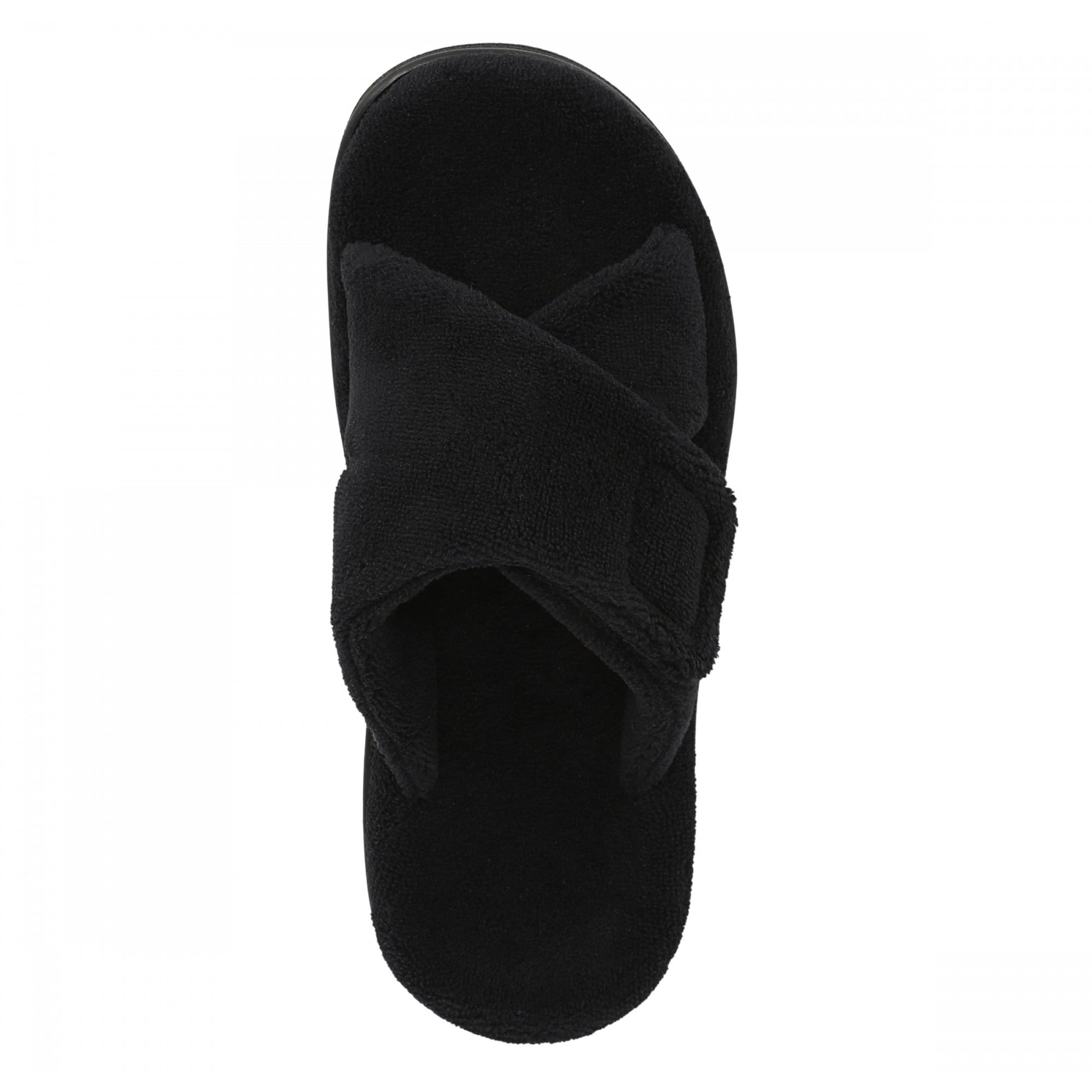 Vionic Relax - Orthaheel Orthotic Slippers - Black Terry - Top