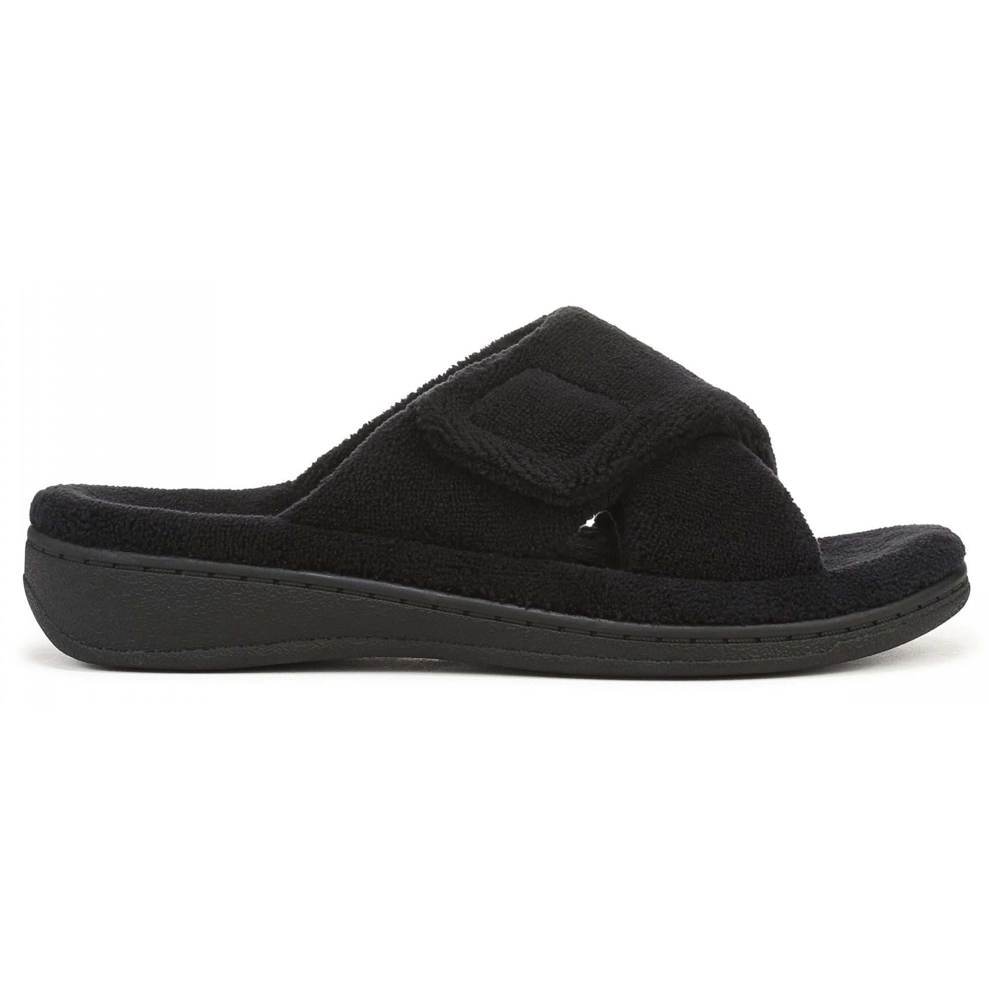 Vionic Relax - Orthaheel Orthotic Slippers - Black Terry - Side