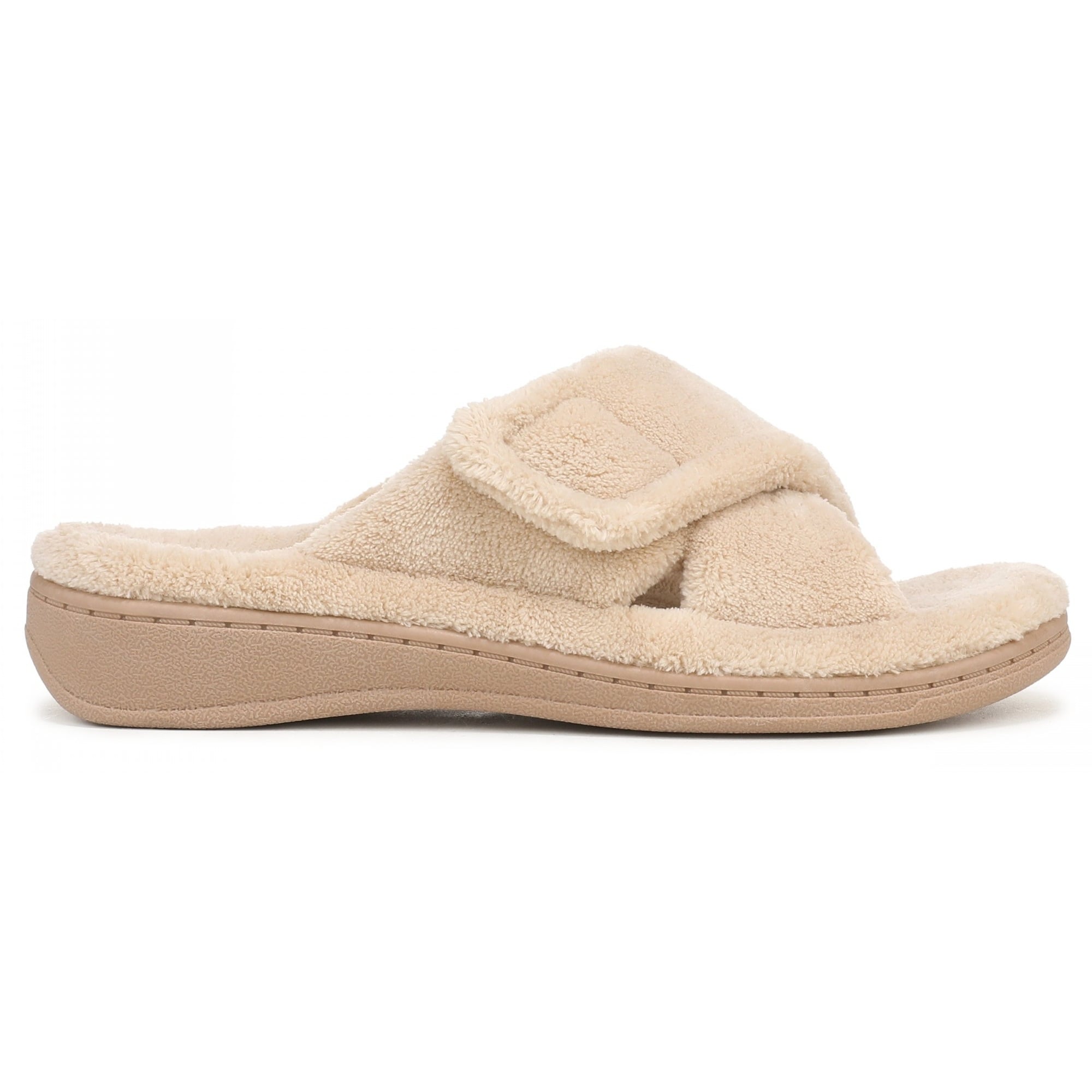 Vionic Relax - Orthaheel Orthotic Slippers - Tan Terry - Side