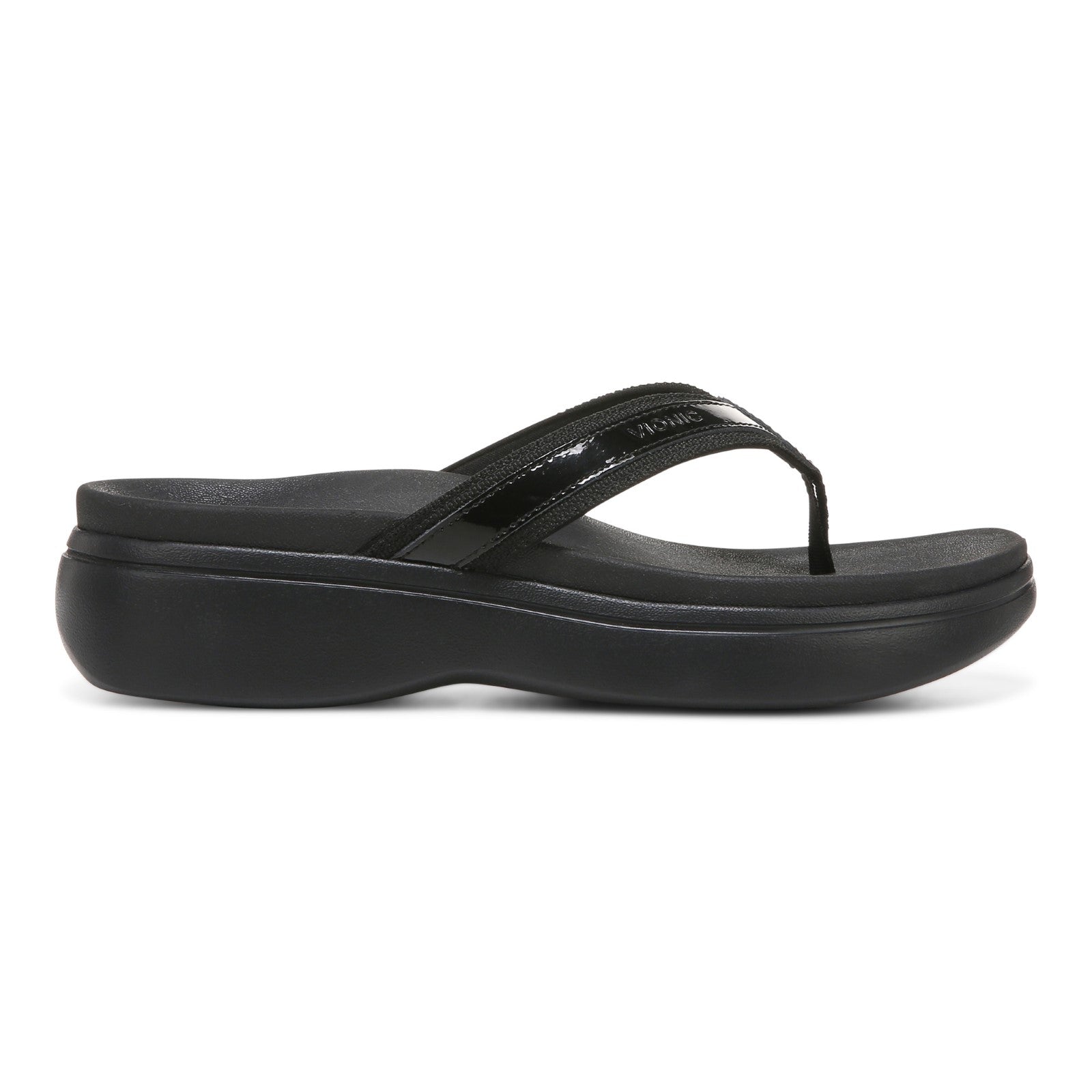 Vionic High Tide Ii Womens Thong Wedge - Black - Right side