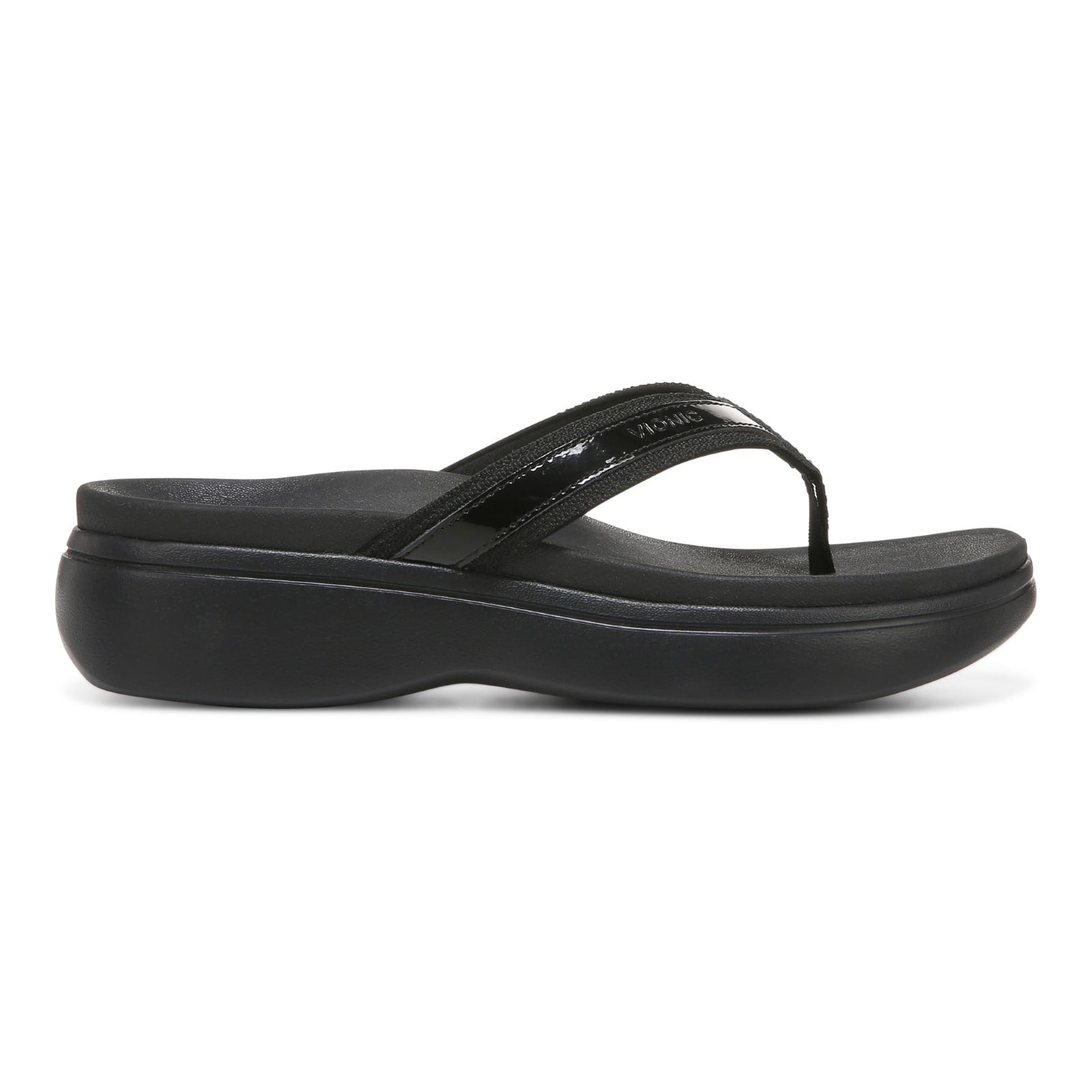 Vionic High Tide Ii Womens Thong Wedge - Black - Right side