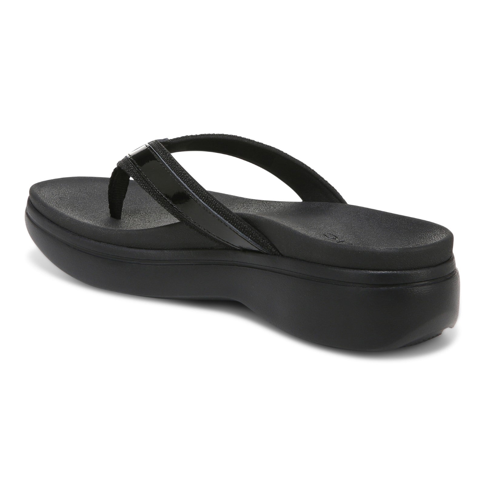 Vionic High Tide Ii Womens Thong Wedge - Black - Back angle