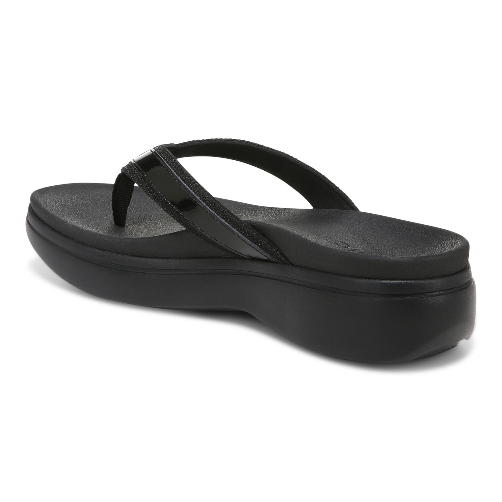 Vionic High Tide Ii Womens Thong Wedge - Black - Back angle