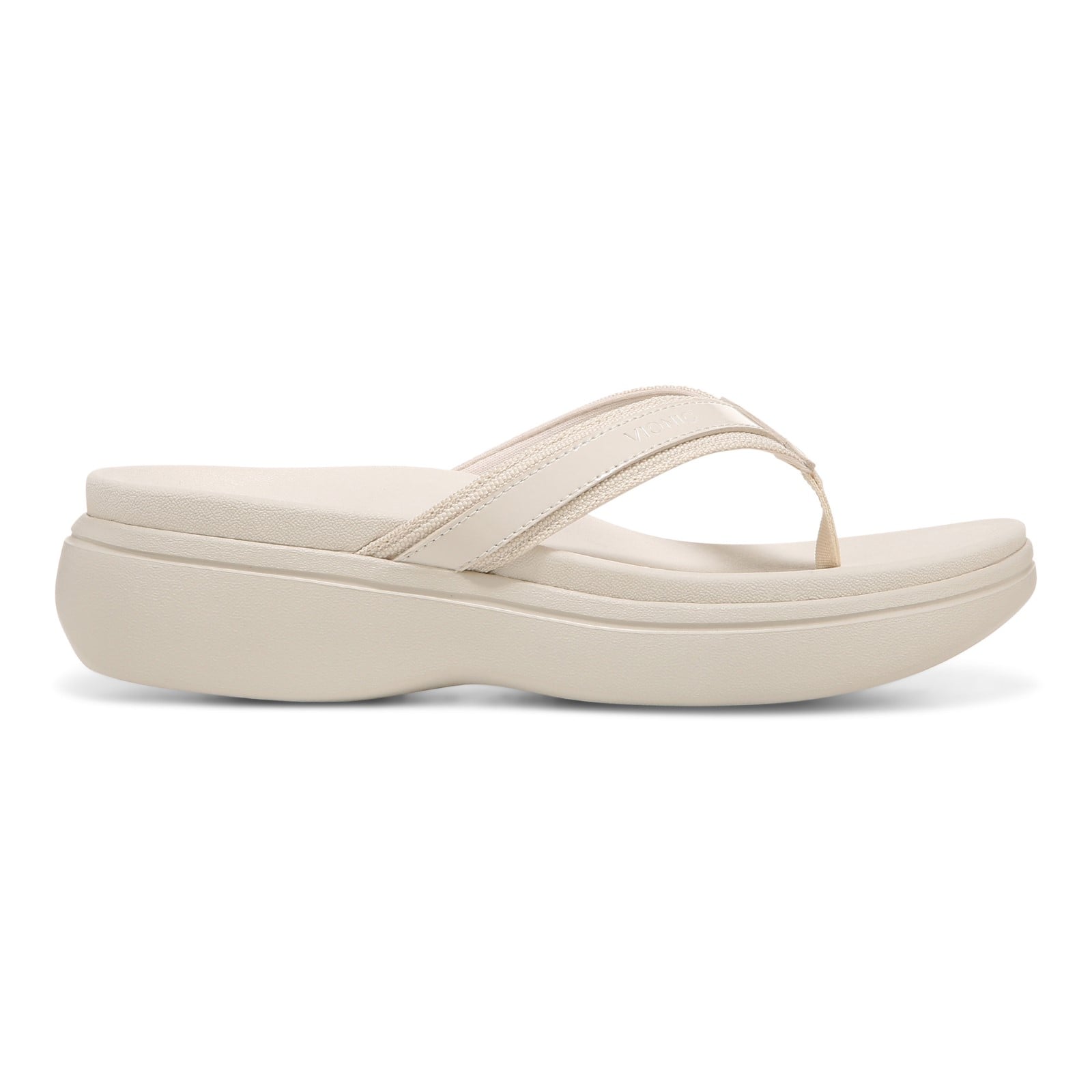 Vionic High Tide Ii Womens Thong Wedge - Cream - Right side