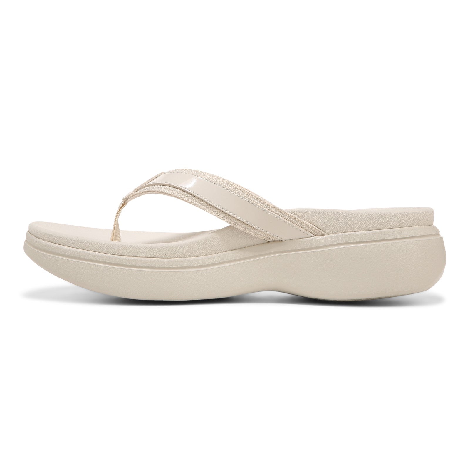 Vionic High Tide Ii Womens Thong Wedge - Cream - Left Side