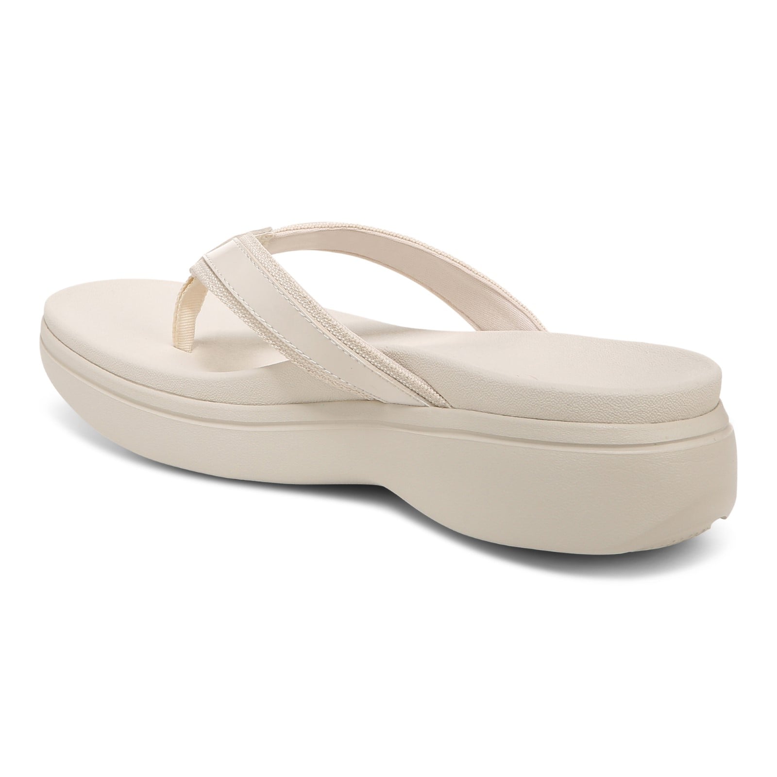 Vionic High Tide Ii Womens Thong Wedge - Cream - Back angle