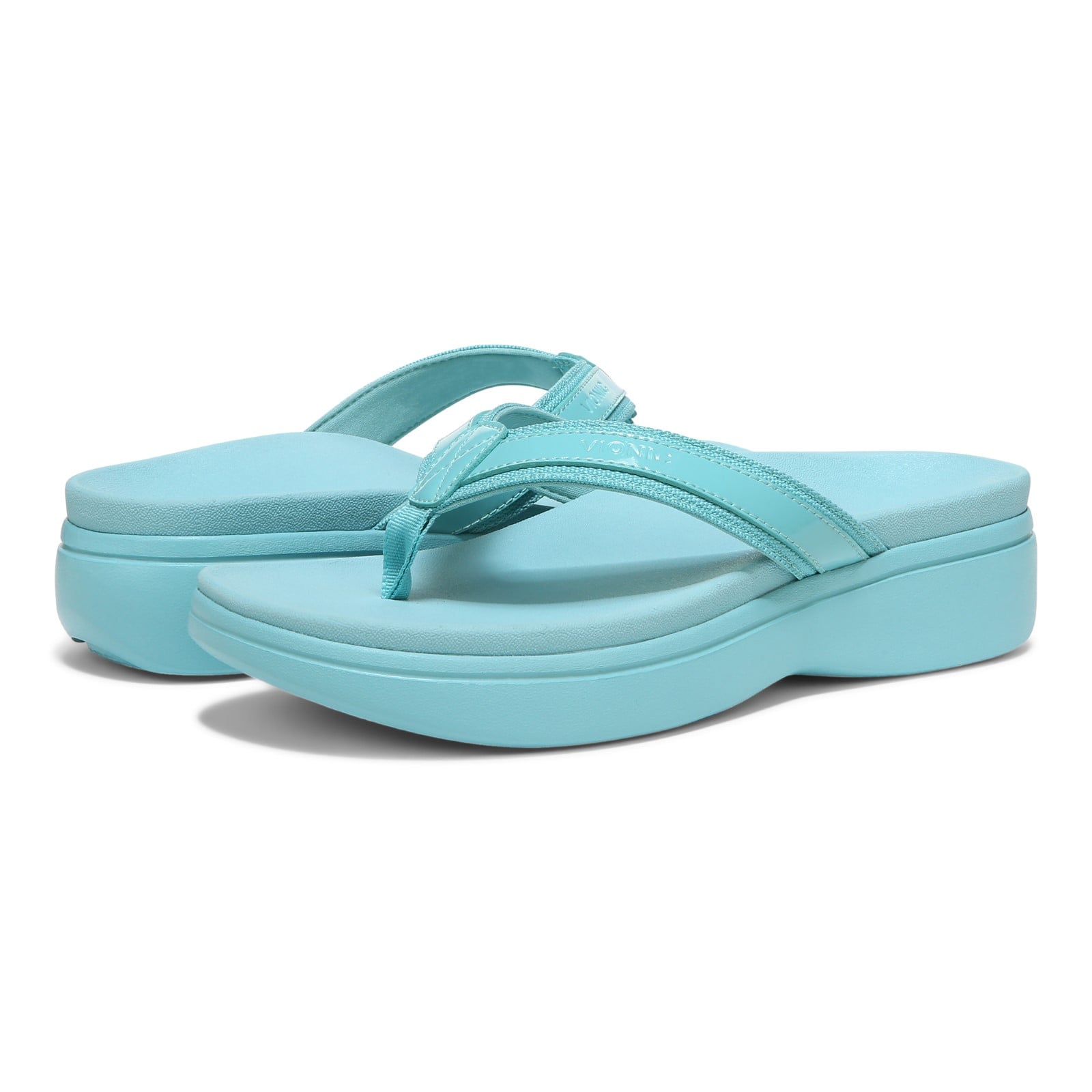 Vionic High Tide Ii Womens Thong Wedge - Aqua - pair left angle