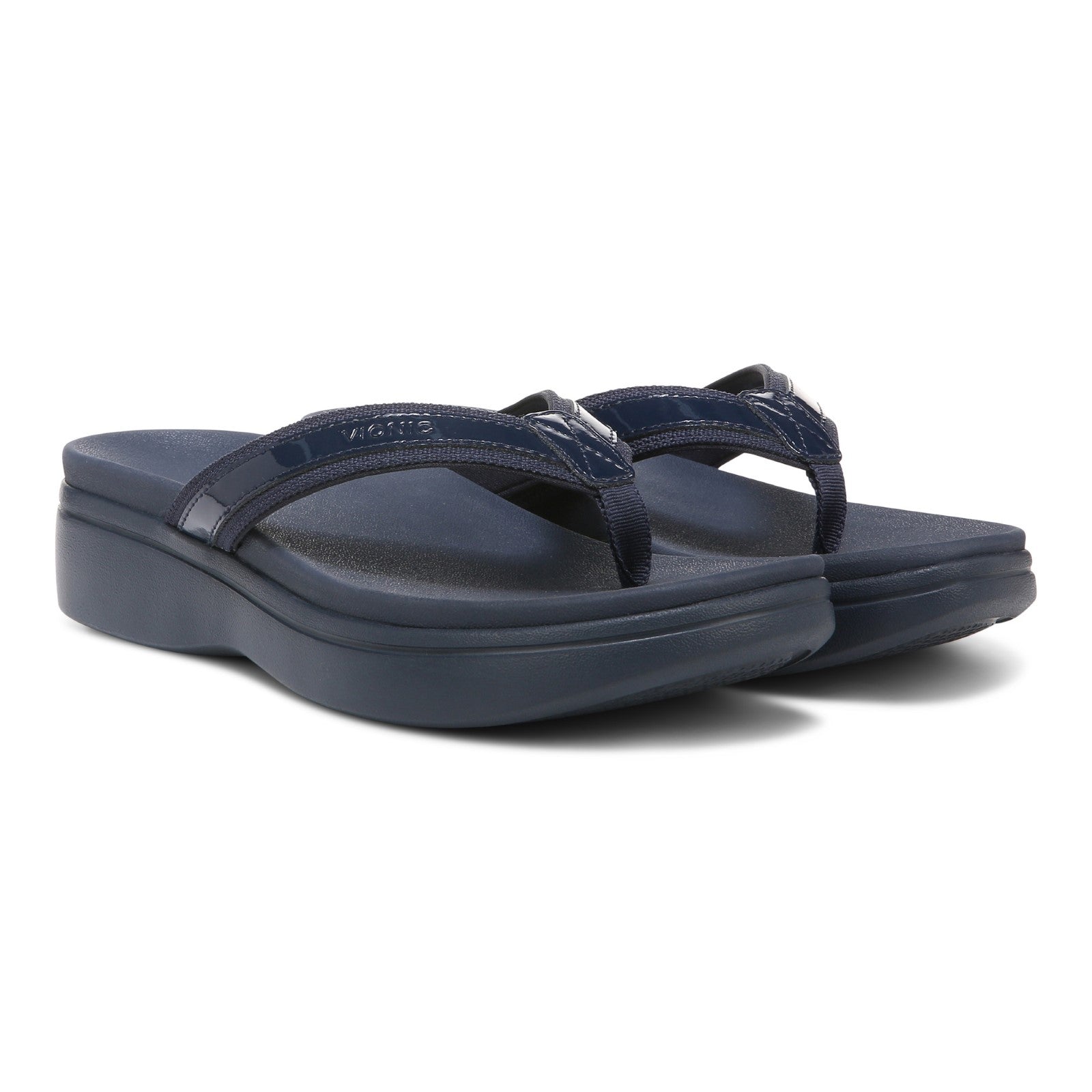 Vionic High Tide Ii Womens Thong Wedge - Navy - Pair
