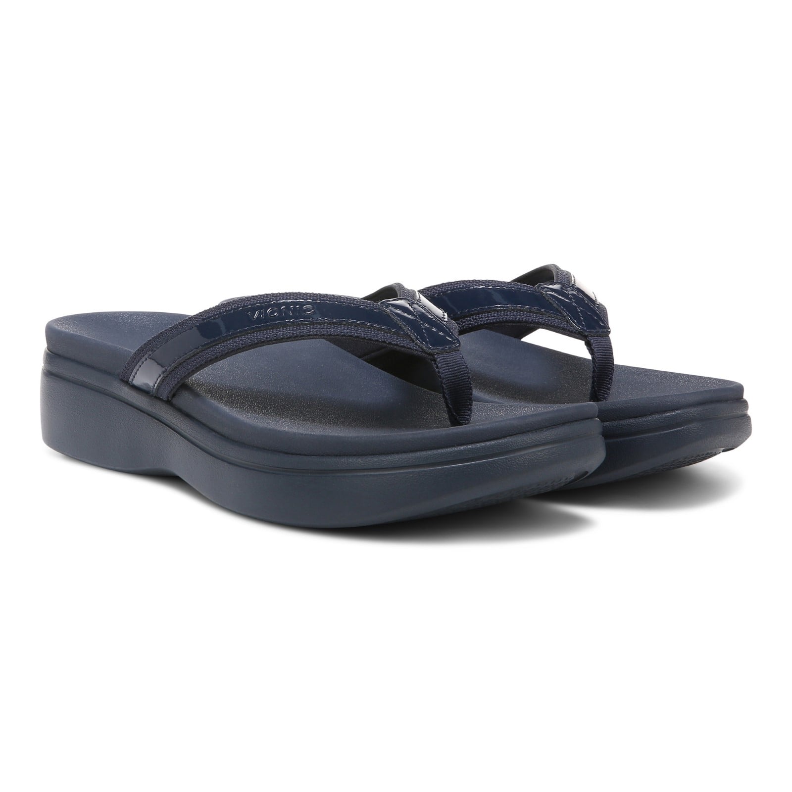 Vionic High Tide Ii Womens Thong Wedge - Navy - Pair