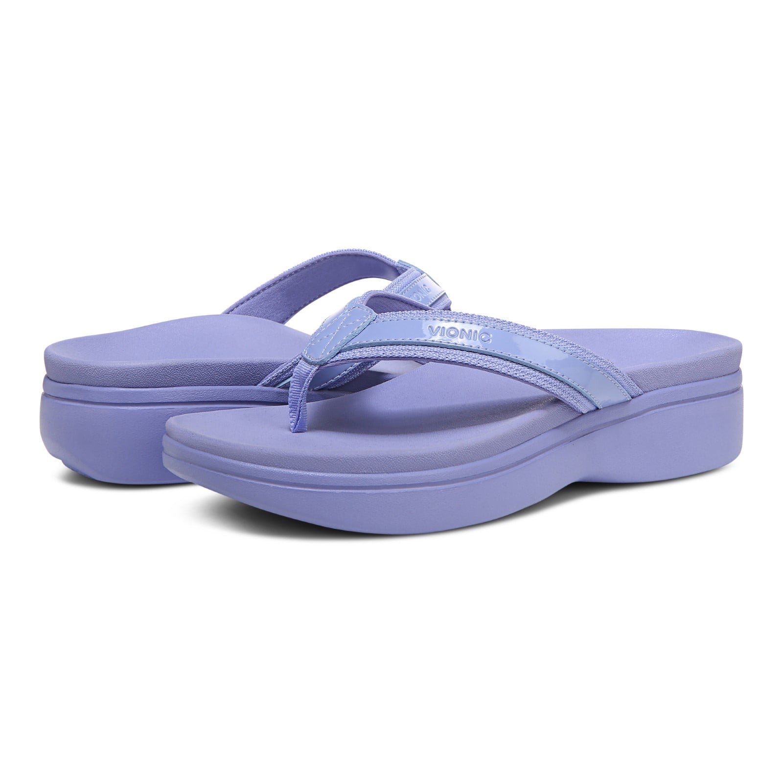 Vionic High Tide Ii Womens Thong Wedge - Dusty Lavender - pair left angle