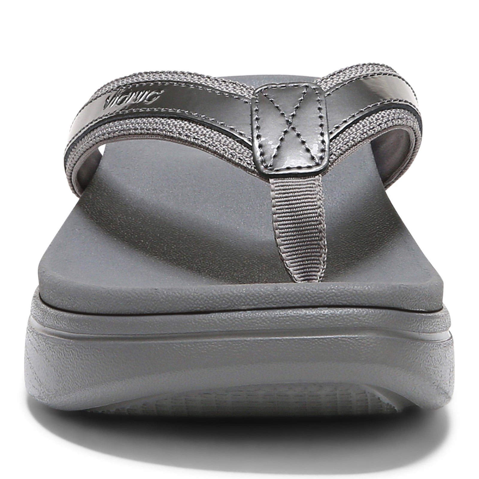 Vionic High Tide Ii Womens Thong Wedge - Pewter - Front