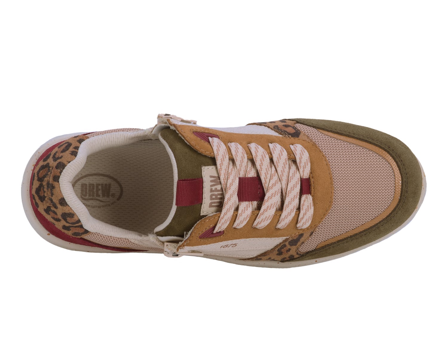 Drew Happy - Leopard Olive Combo - Sole View