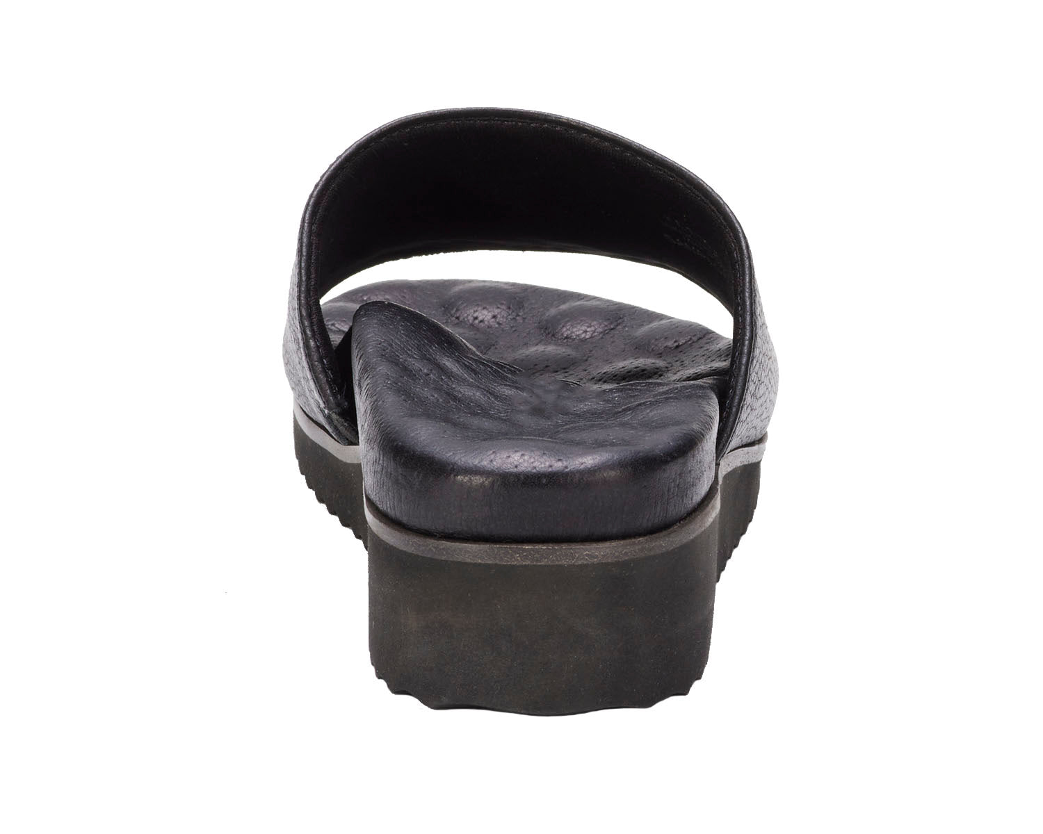 Ros Hommerson Heston Women's Slide Sandal - Black Tumbled Leather - Back View