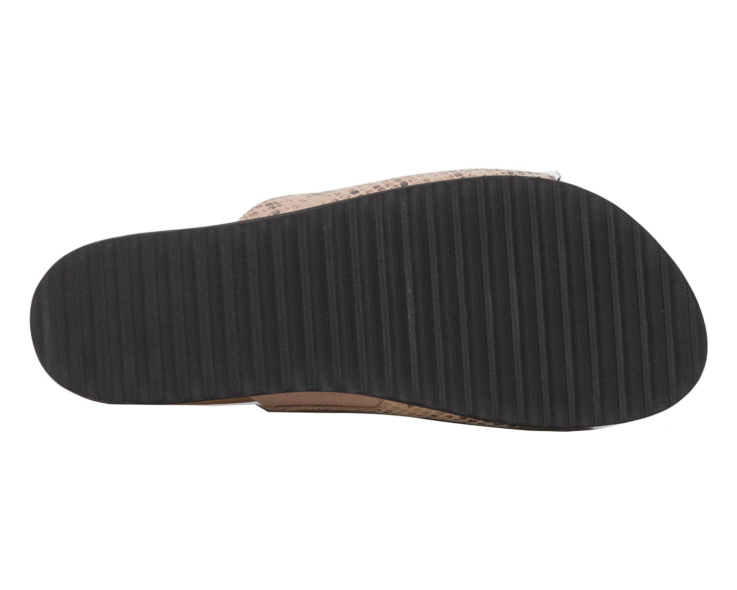 Ros Hommerson Heston Women's Slide Sandal - Natural Snake Print Leather - Top View