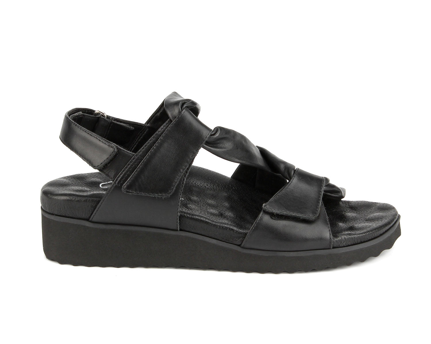 Ros Hommerson Hillary Women's Slide Sandal - Black Nappa Comfort Leather - Outside View