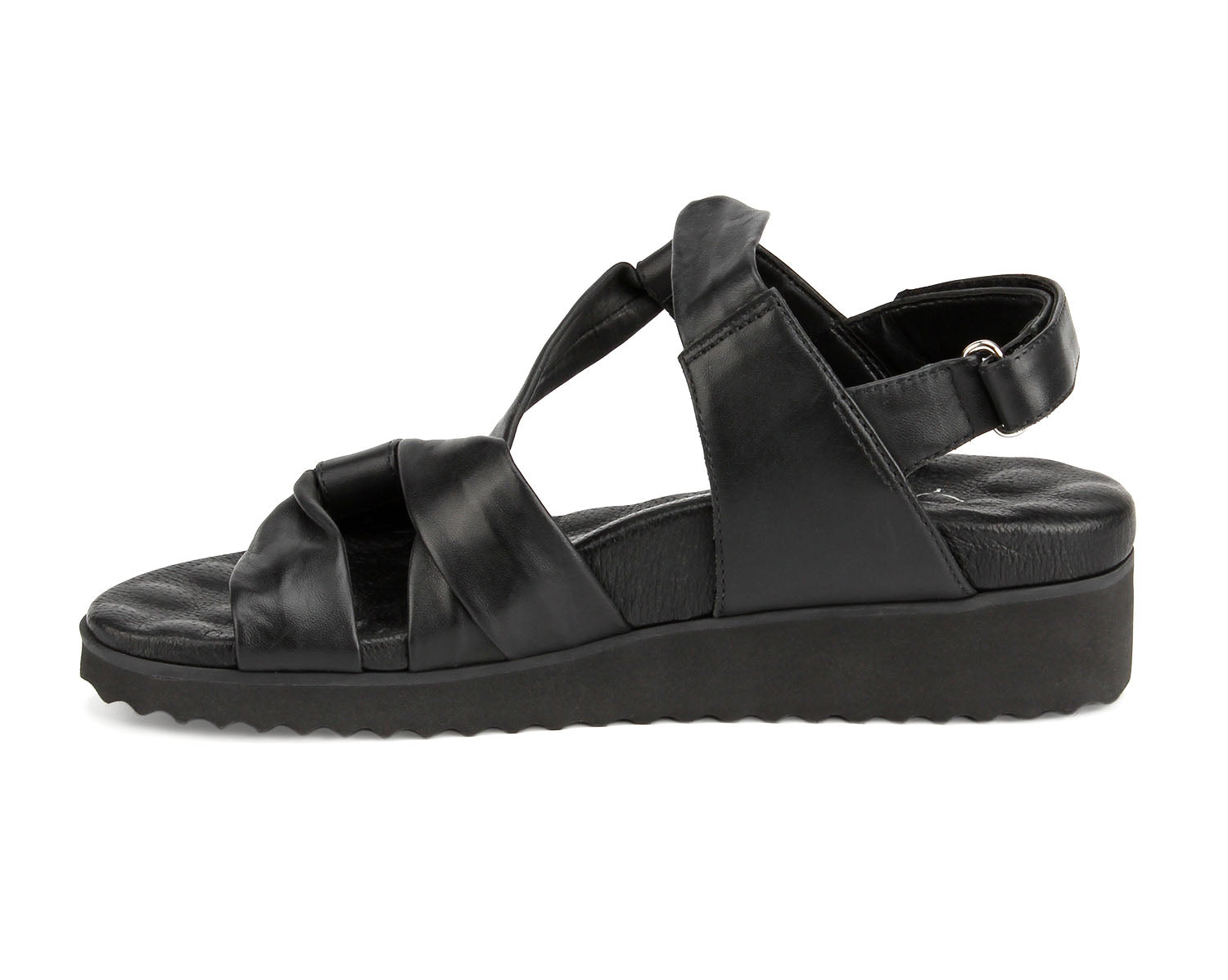 Ros Hommerson Hillary Women's Slide Sandal - Black Nappa Comfort Leather - Inside View