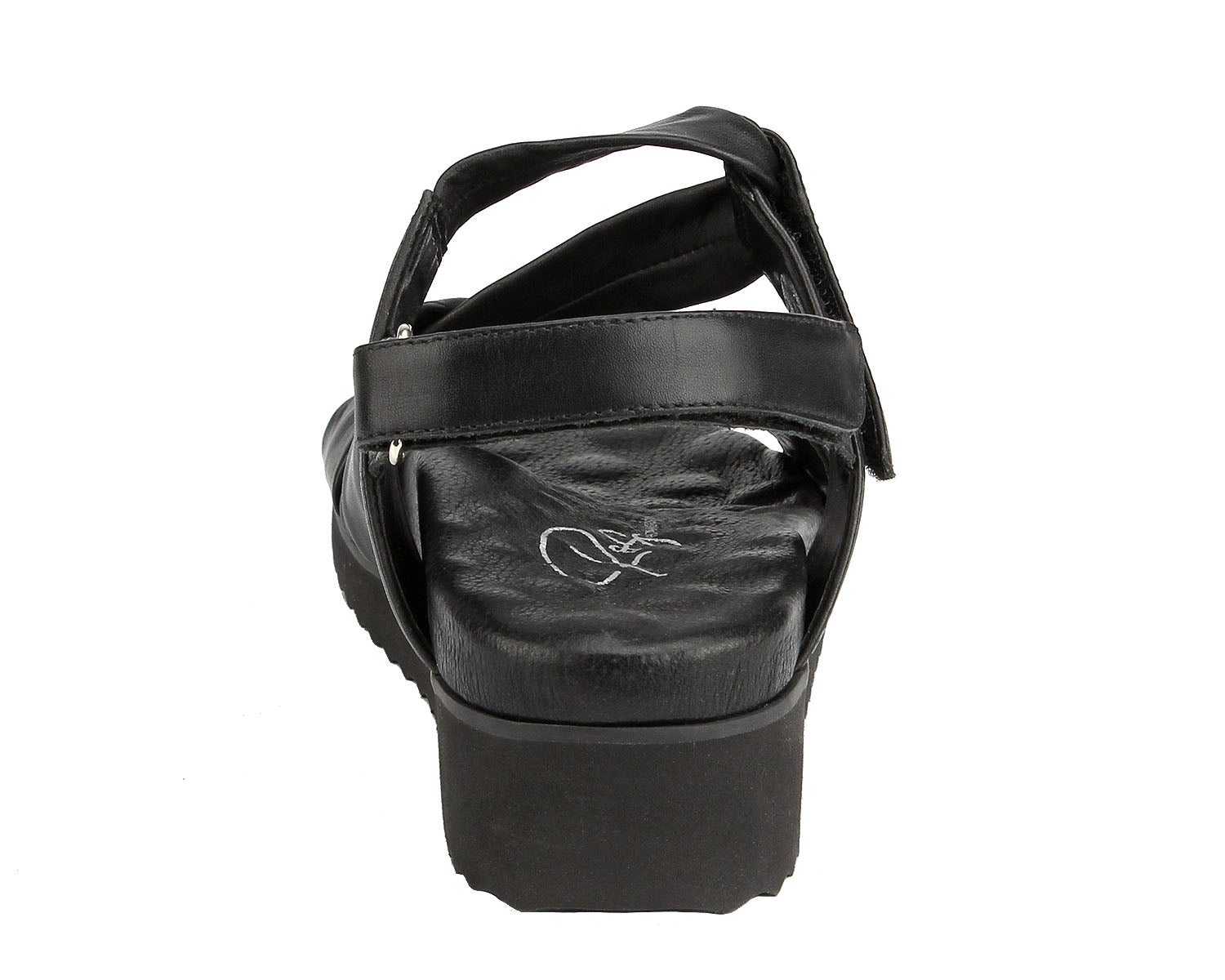 Ros Hommerson Hillary Women's Slide Sandal - Black Nappa Comfort Leather - Back View