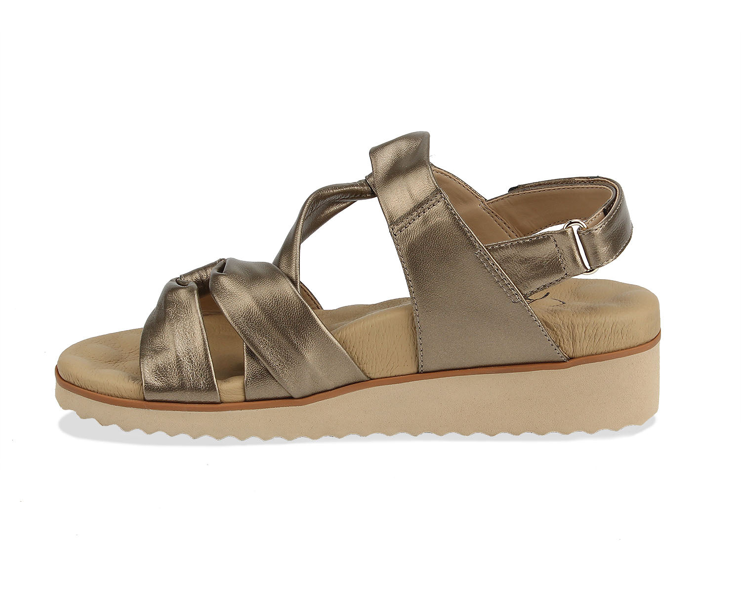 Ros Hommerson Hillary Women's Slide Sandal - Bronze Metallic Leather - Inside View