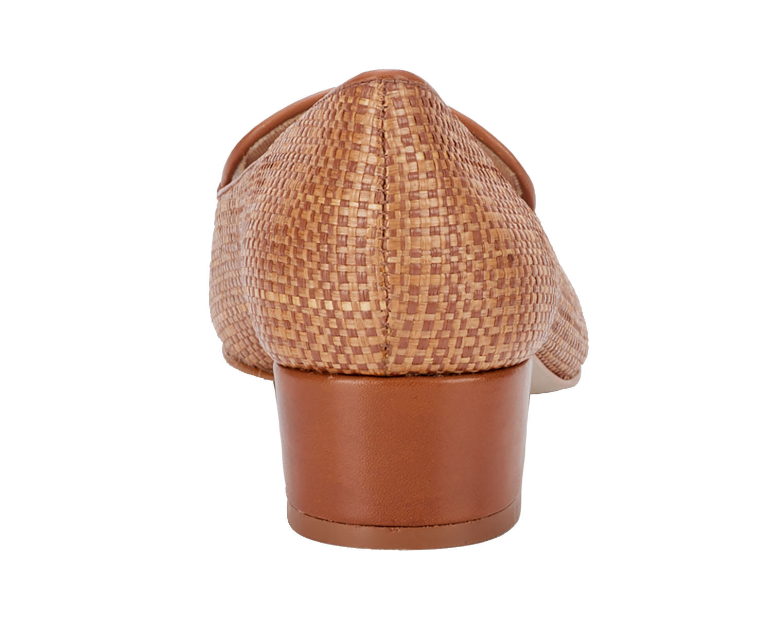 Ros Hommerson Honey Women's Dress Shoe - Raffia/luggage Maia Leather - Back View