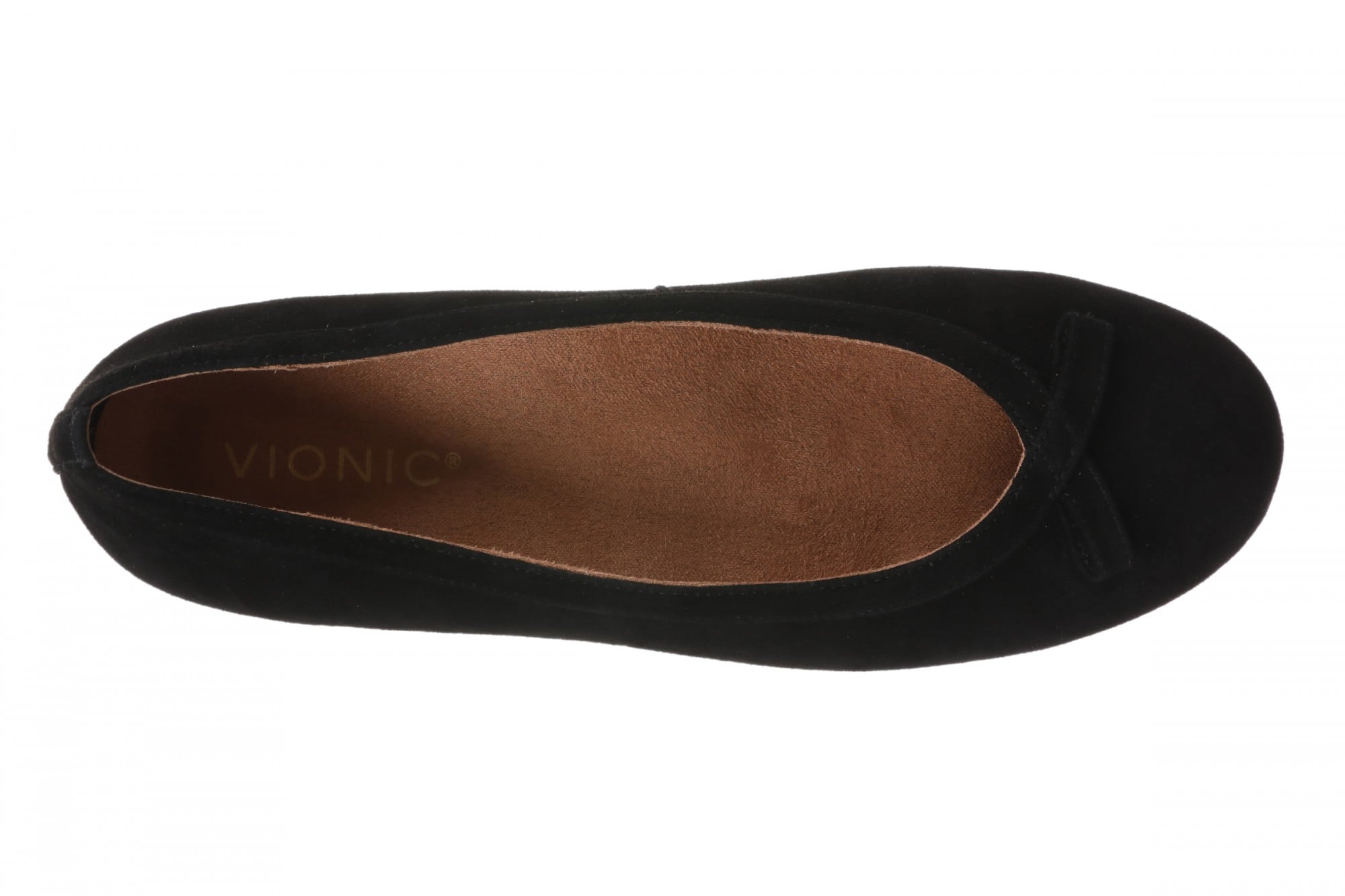 Vionic Sidney Flats for Women - Stylish Ballet Flats with Arch Support - Black - Top