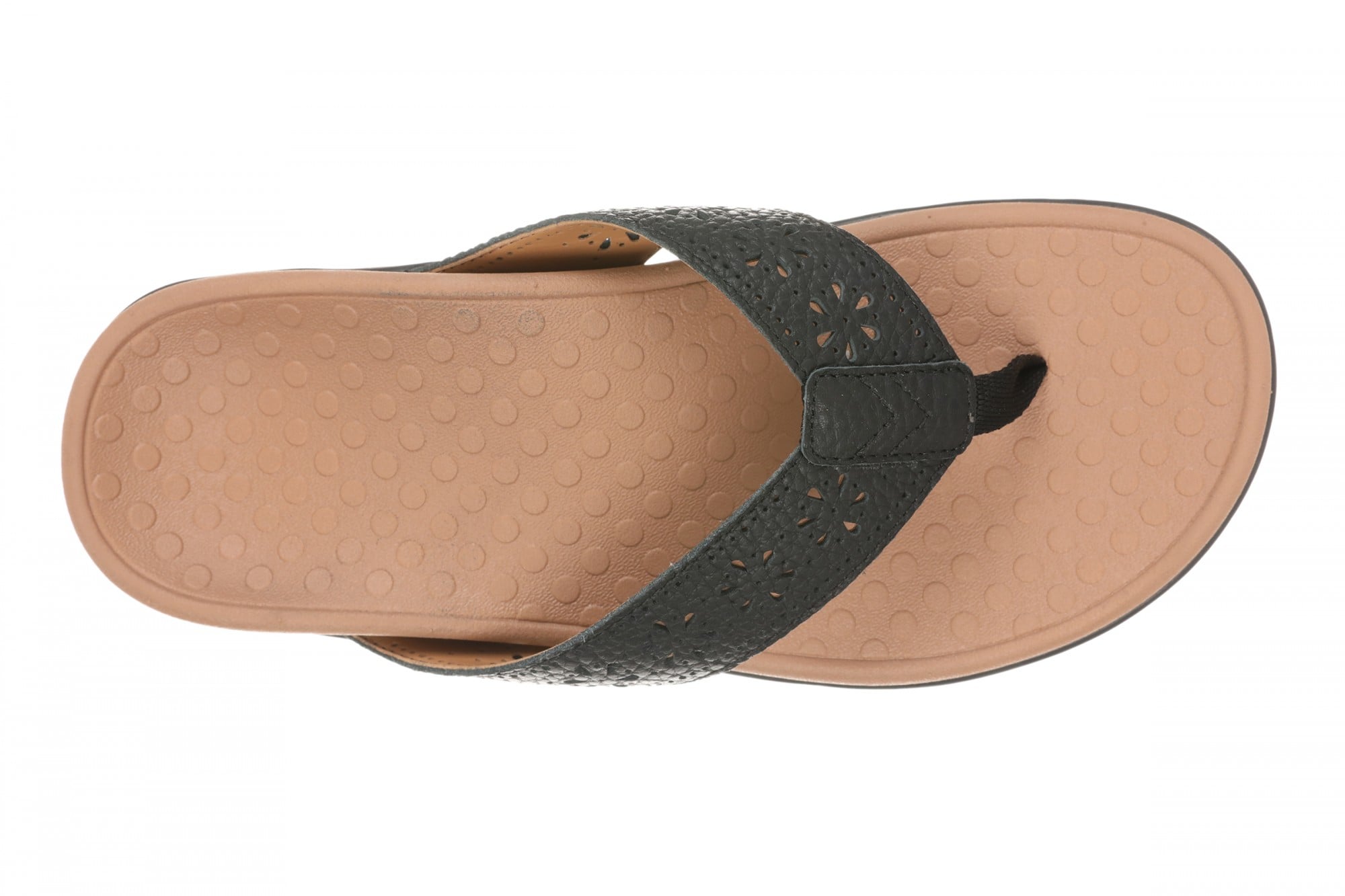 Vionic Shona Women's Supportive Sandal Flip Flops - Black - Top