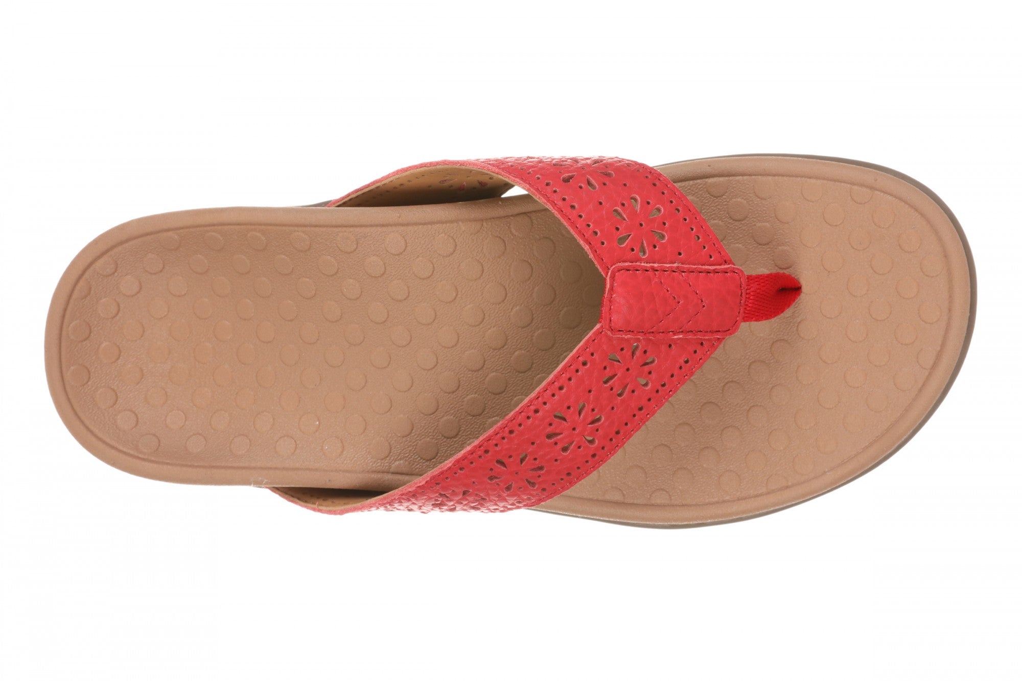 Vionic Shona Women's Supportive Sandal Flip Flops - Red - Top