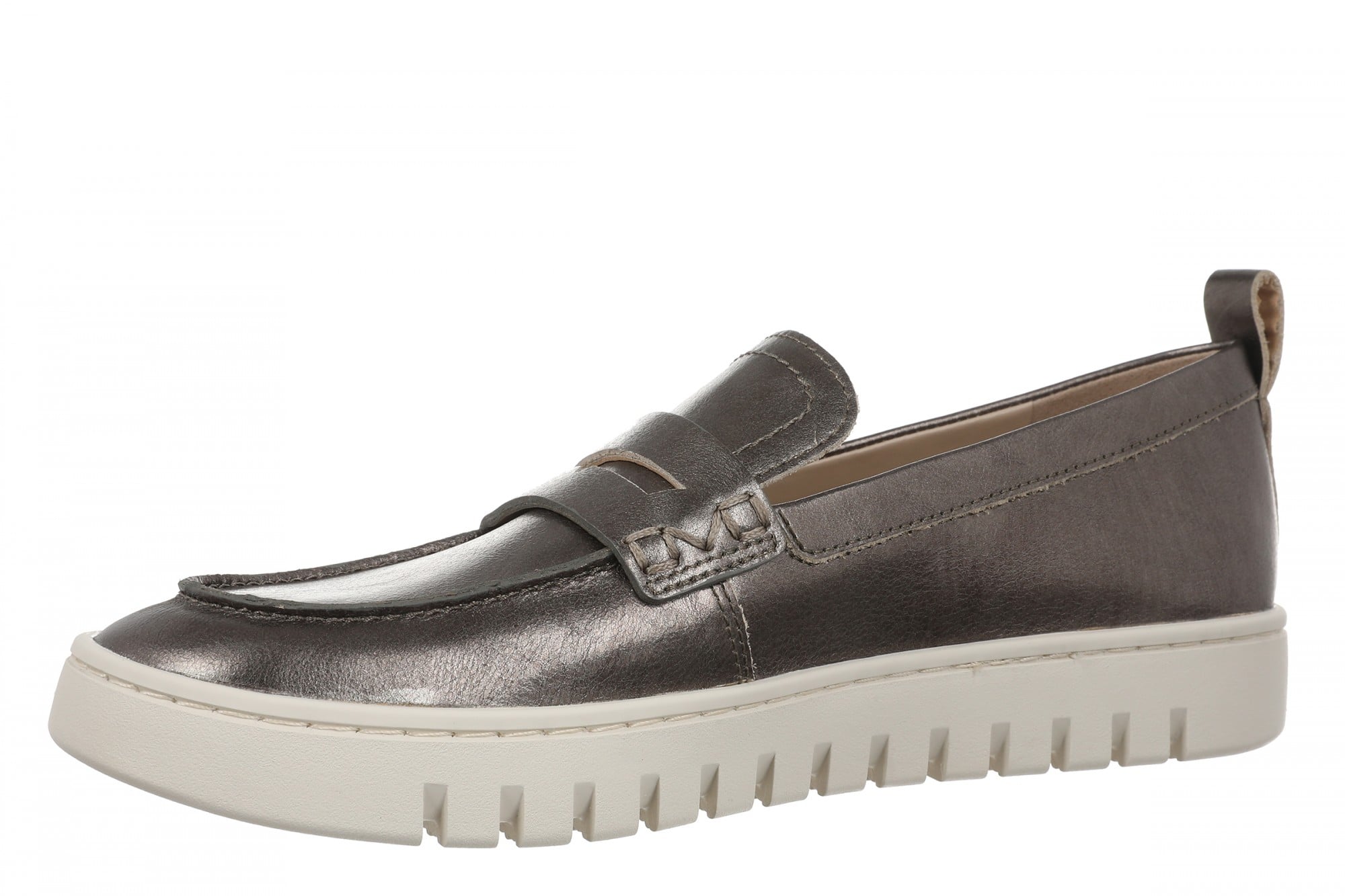 Vionic Uptown Women's Slip-On Loafer Moc Casual Shoes - Gunmetal - Left angle