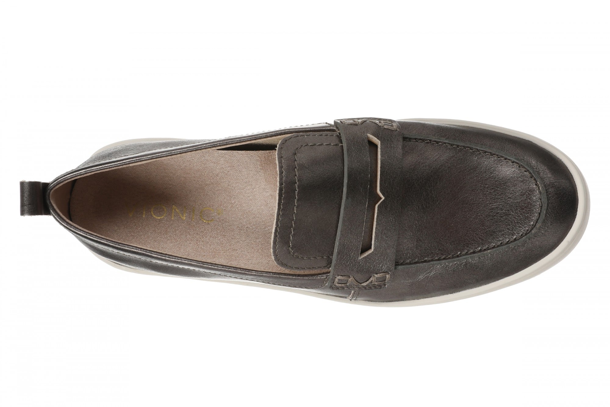 Vionic Uptown Women's Slip-On Loafer Moc Casual Shoes - Gunmetal - Top
