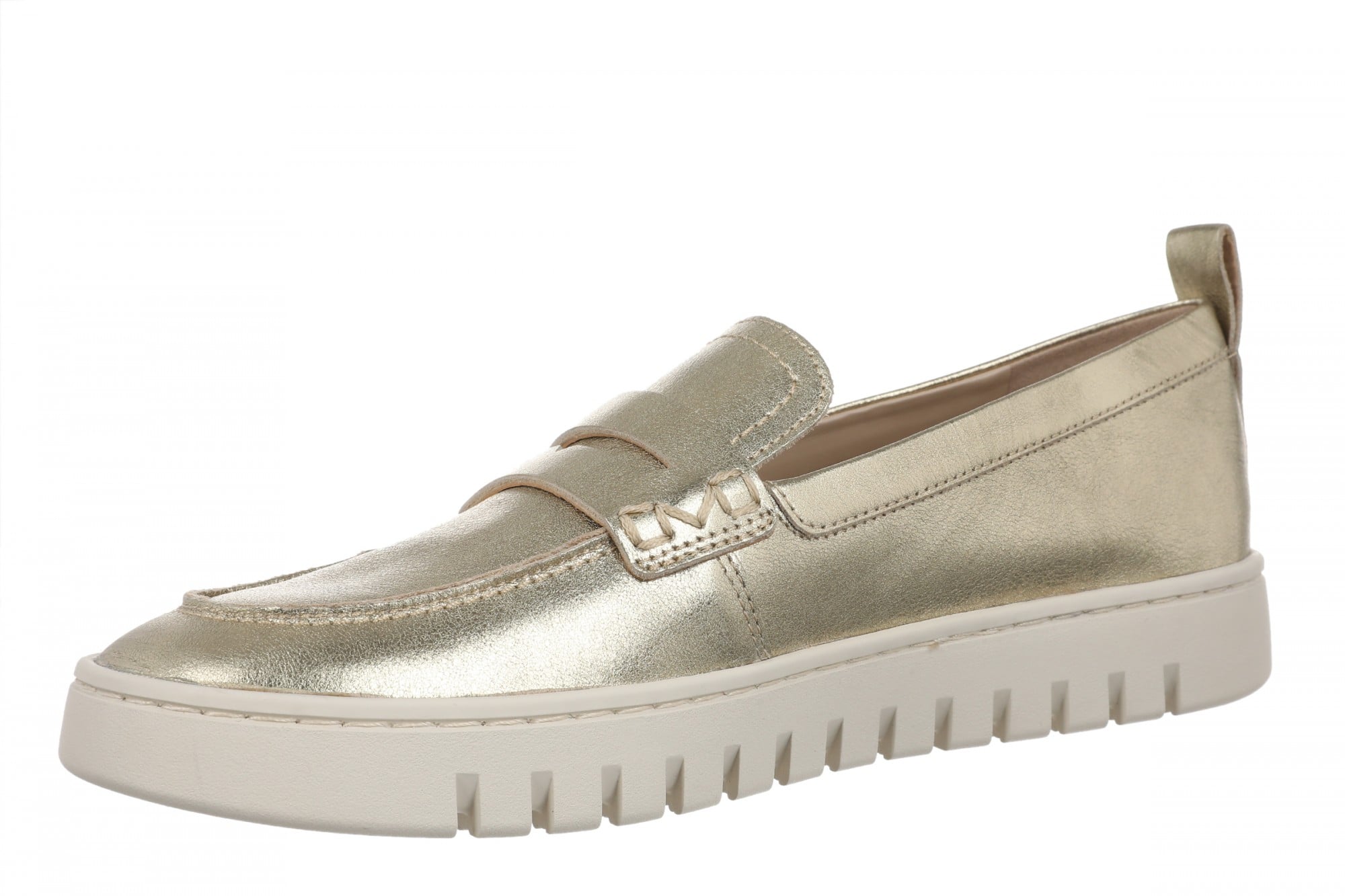 Vionic Uptown Women's Slip-On Loafer Moc Casual Shoes - All Gold - Left angle