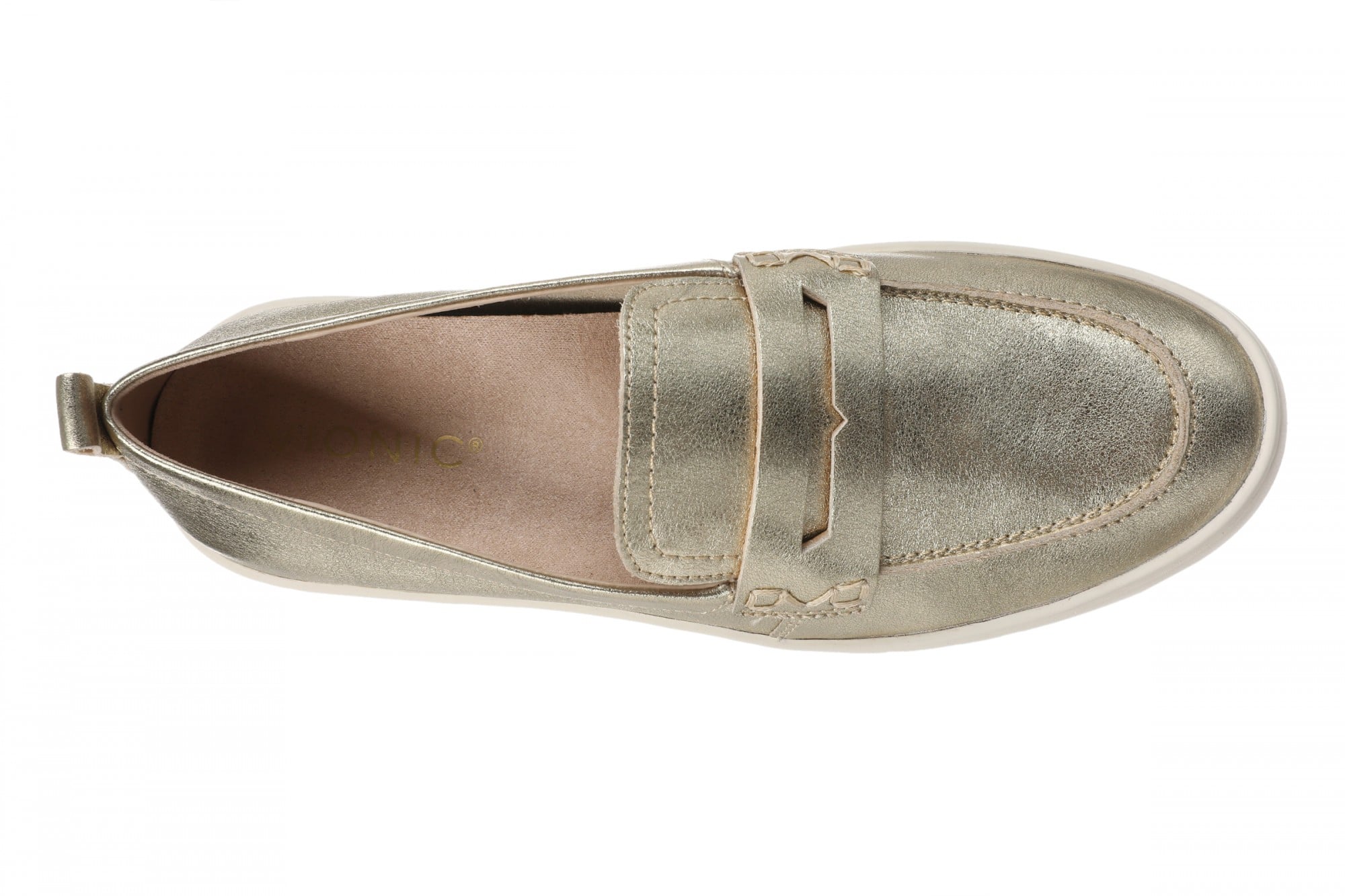 Vionic Uptown Women's Slip-On Loafer Moc Casual Shoes - All Gold - Top