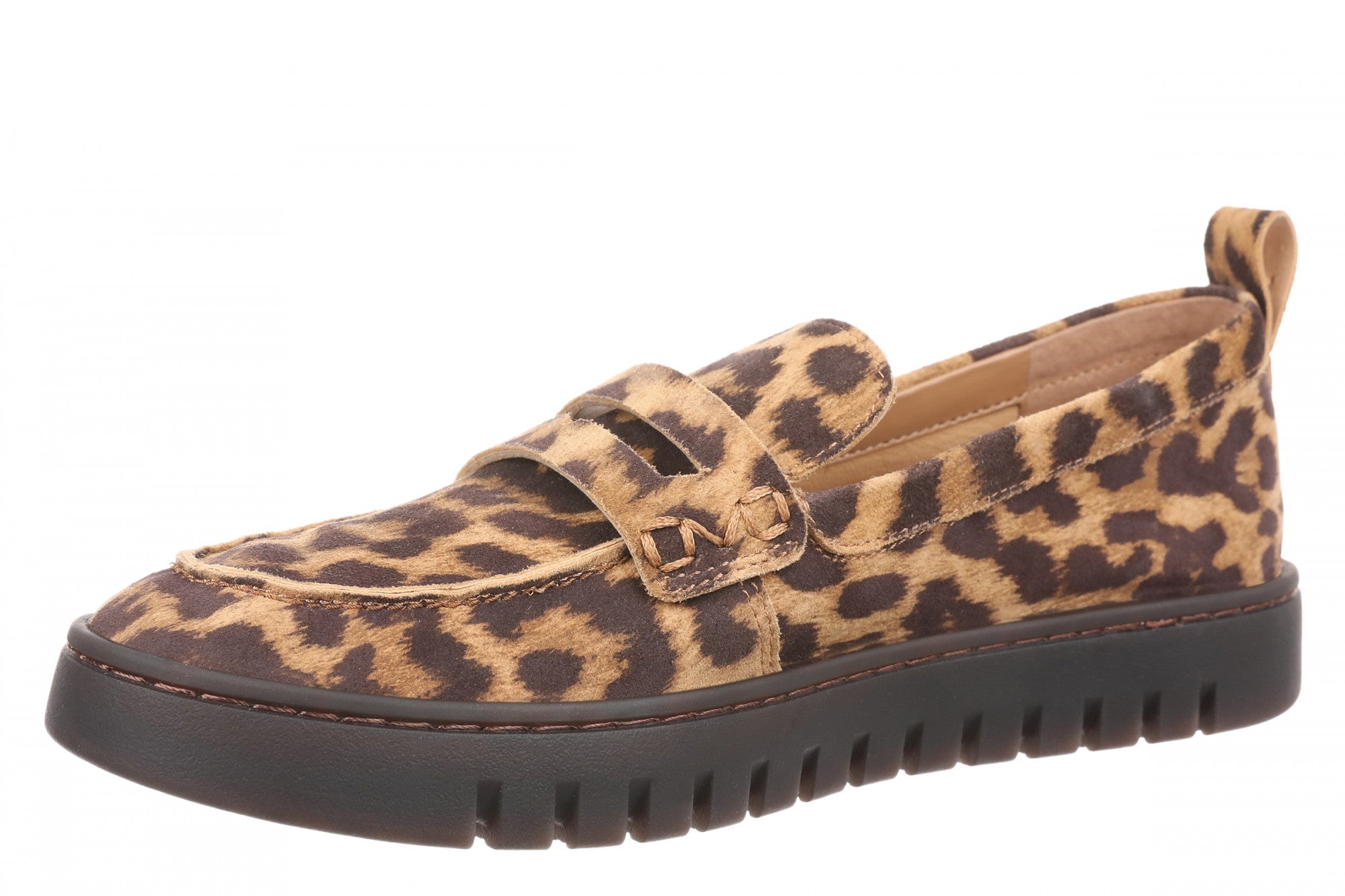 Vionic Uptown - Women's Orthotic Loafer - More Colors - Tan Leopard - Left angle
